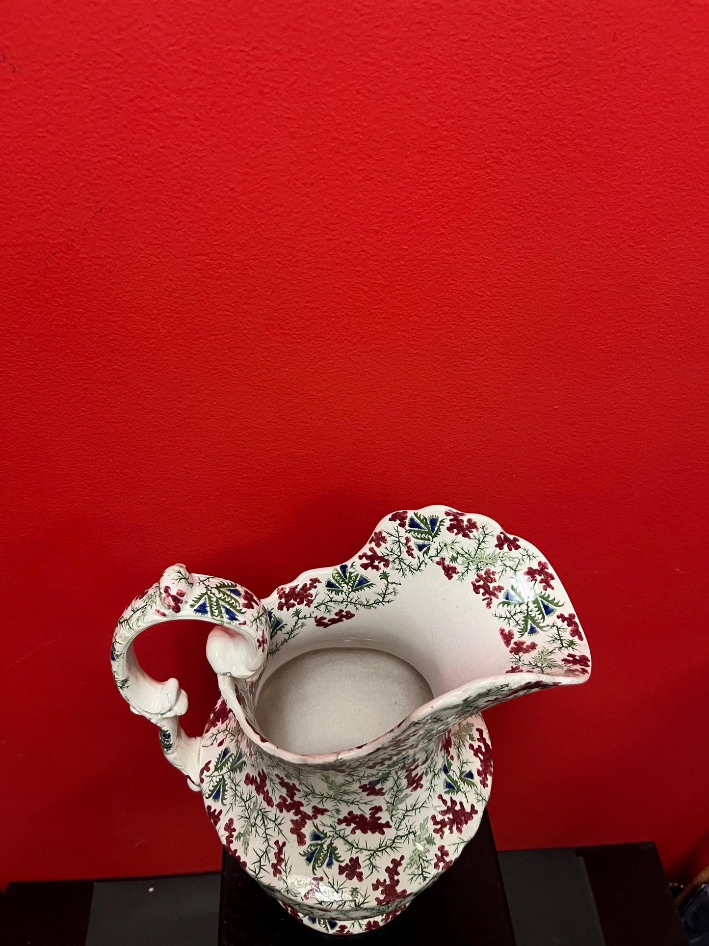 Stunning antique early 19 century flower porcelain jug  English beauty  see photos  great for flowers perfect condition