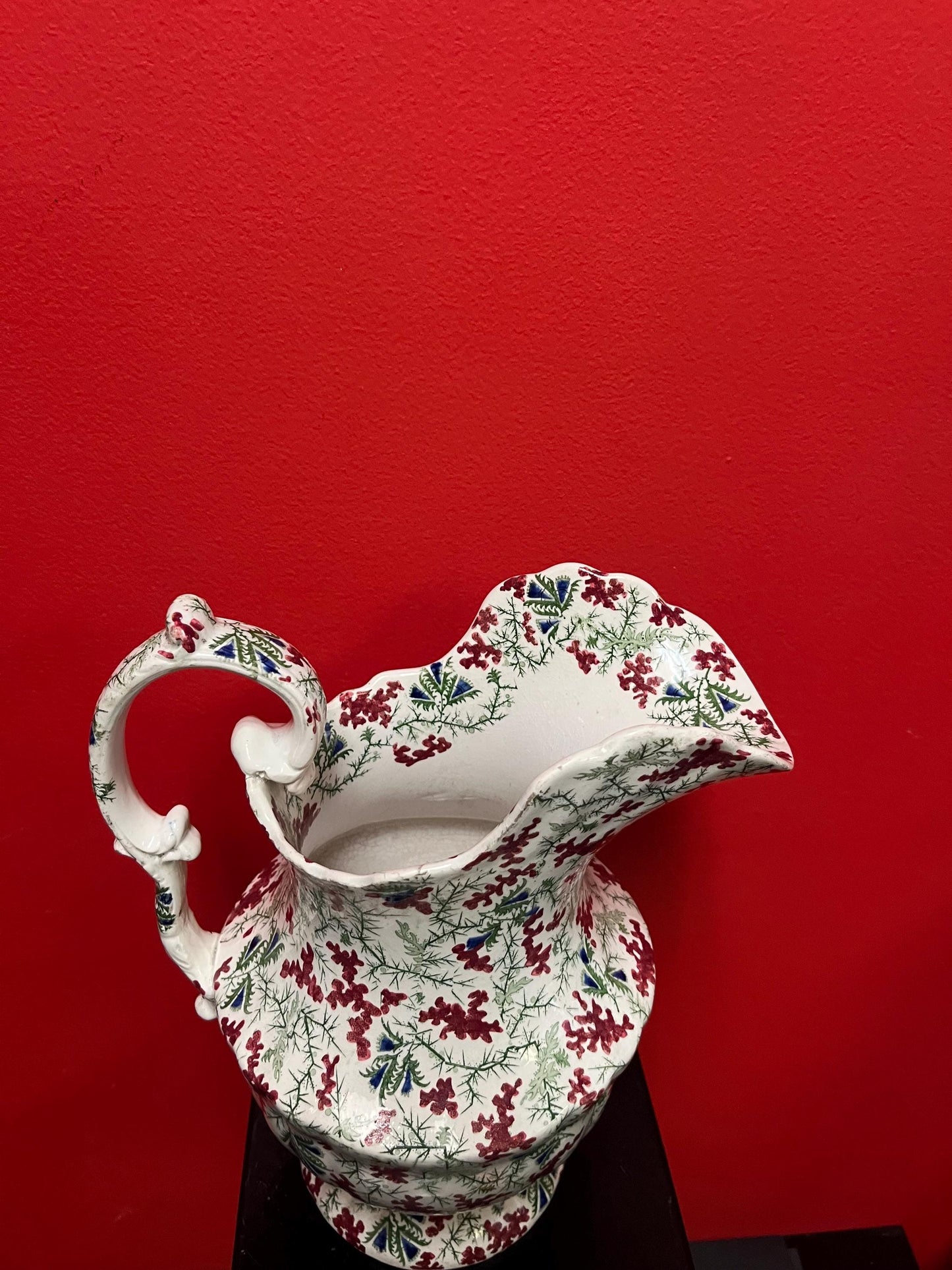 Stunning antique early 19 century flower porcelain jug  English beauty  see photos  great for flowers perfect condition