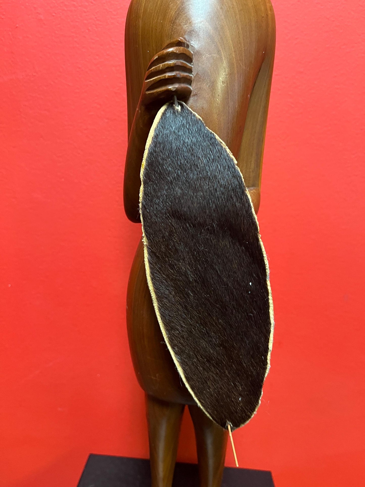 Beautiful 22 inch tall African statue of a warrior great look and stature  wow  1960s