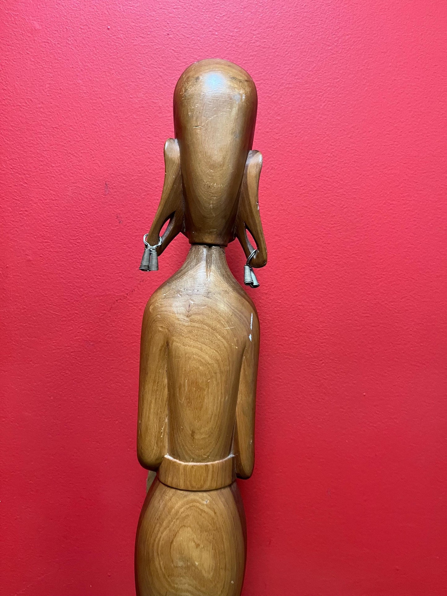 Beautiful 22 inch tall African statue of a warrior great look and stature  wow  1960s