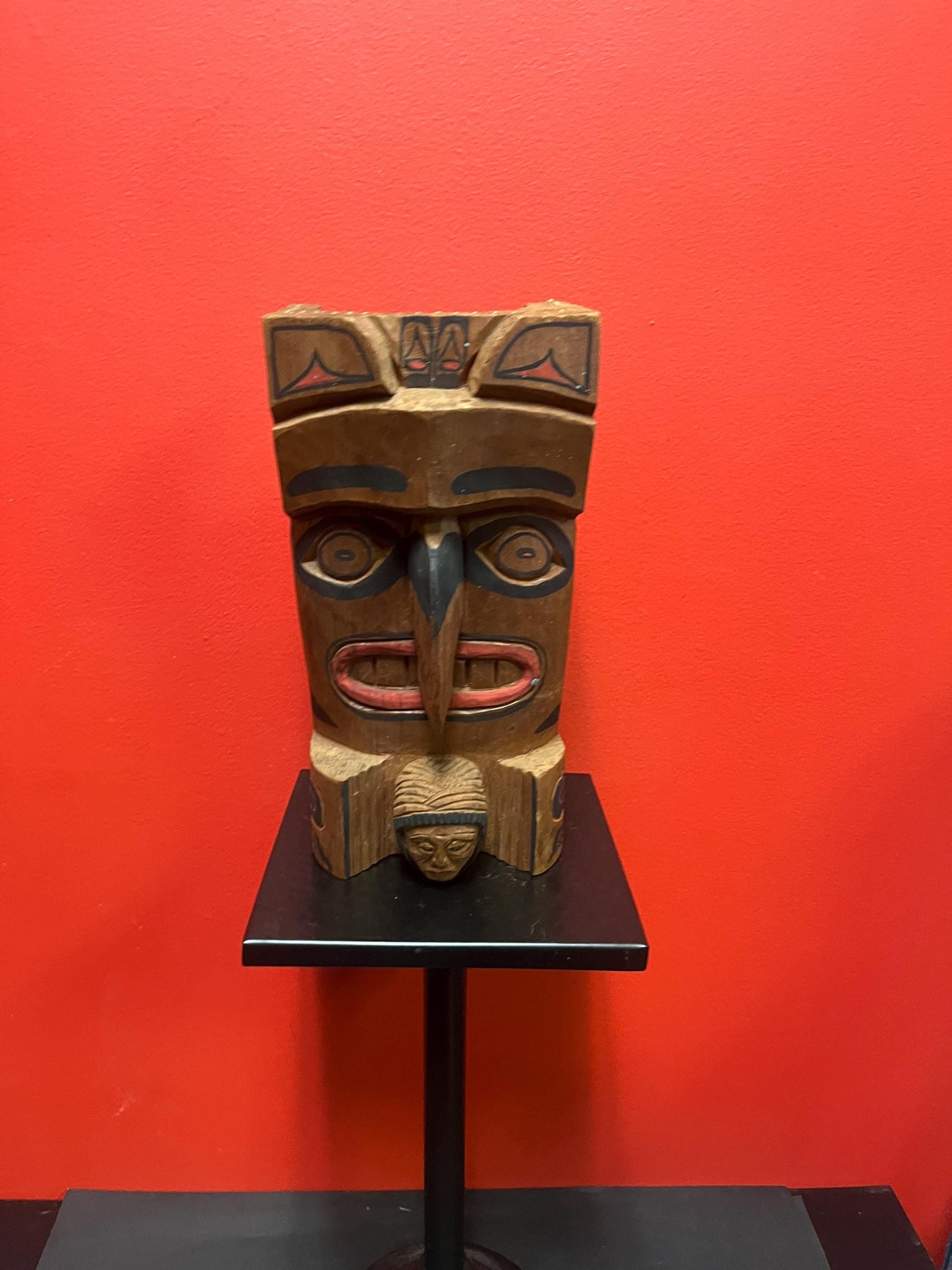 Indigenous antique mask - 11 x 6  indigenous first nations Pacific Northwest Coast mid 20th century signed mask  Nanaimo  wow