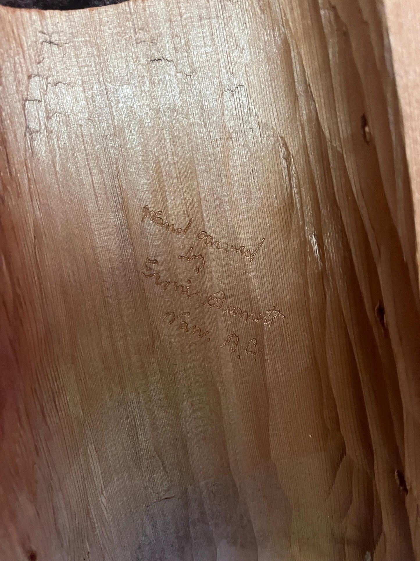 Indigenous antique mask - 11 x 6  indigenous first nations Pacific Northwest Coast mid 20th century signed mask  Nanaimo  wow