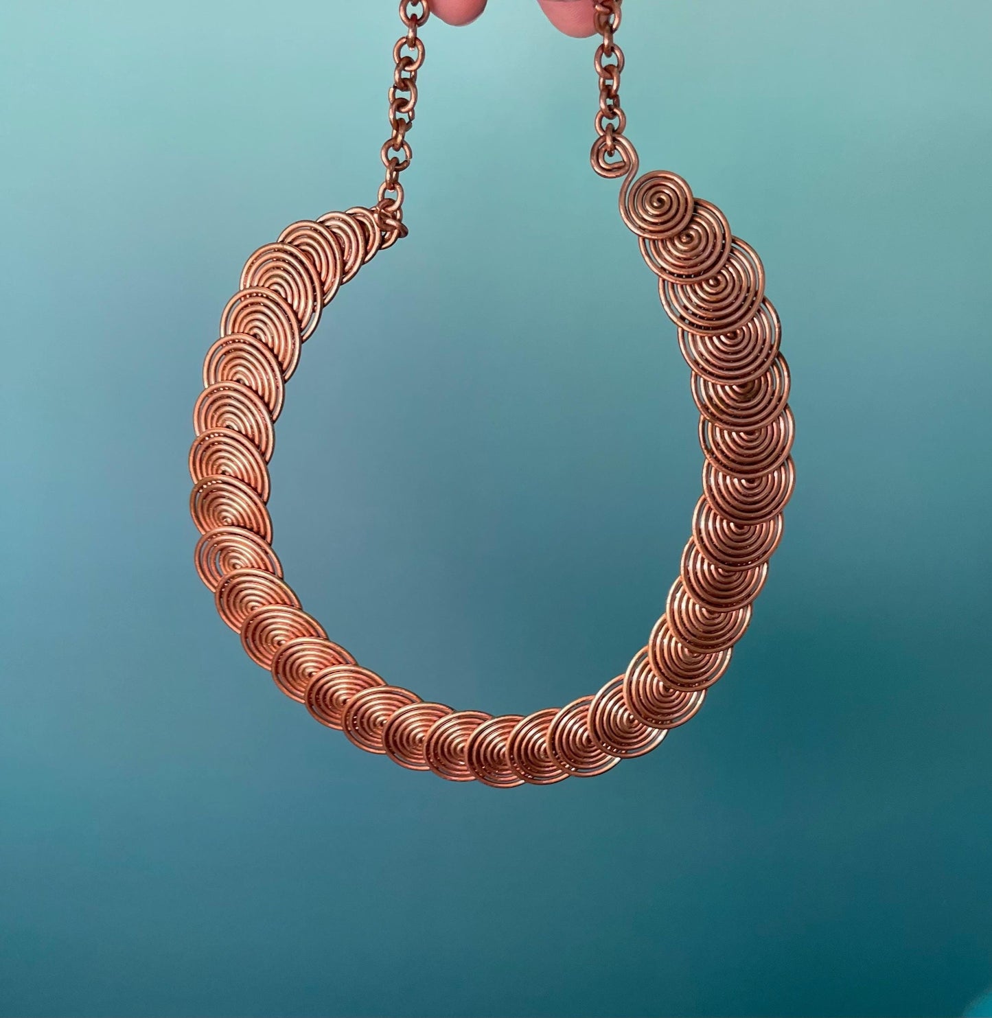 Adjustable Copper Choker Necklace  5 to 7