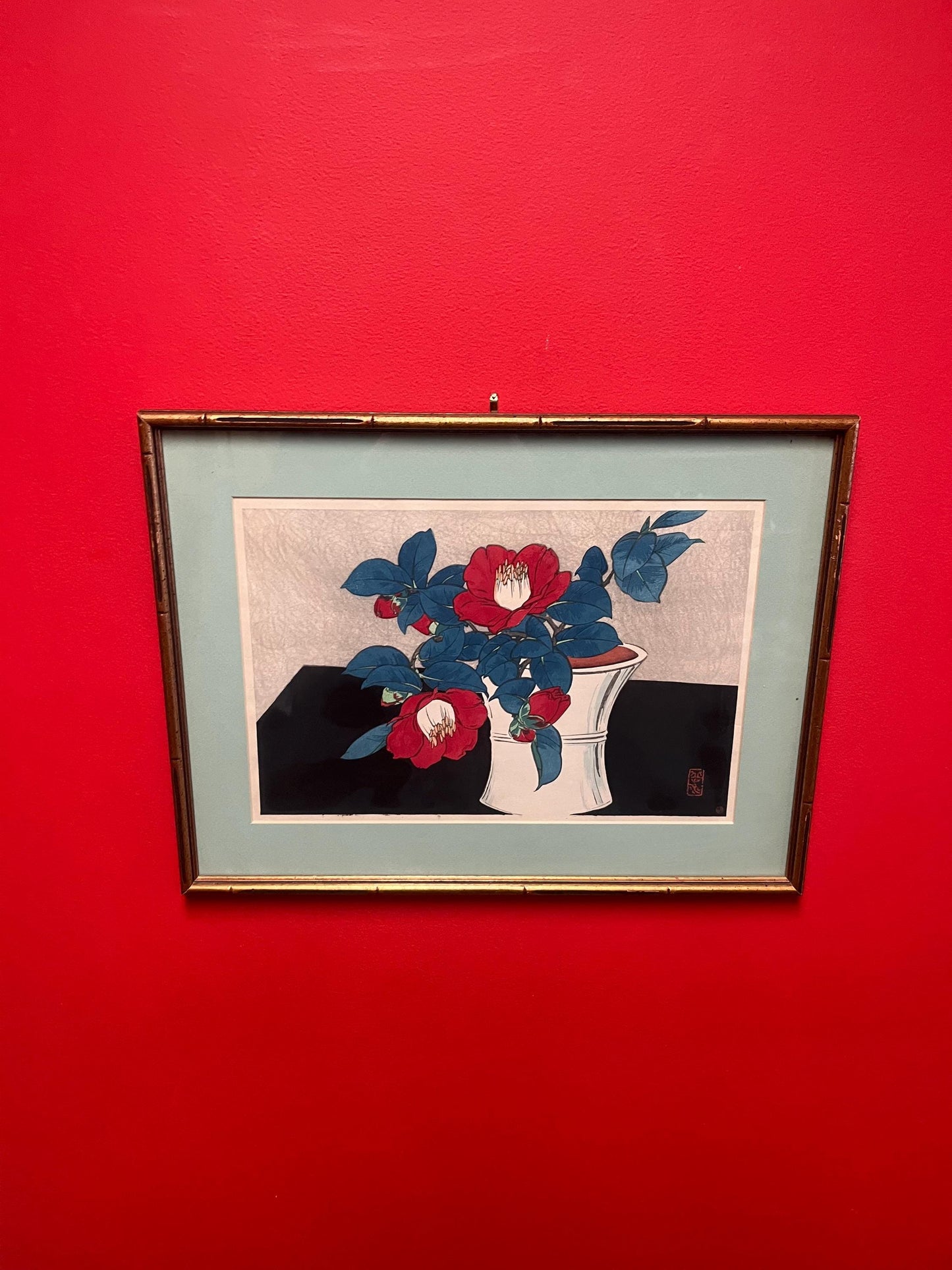 Absolutely fabulous 11 x 14 inch Japanese woodblock print of an onsen  sento Wonderful depiction and framing  high quality picture