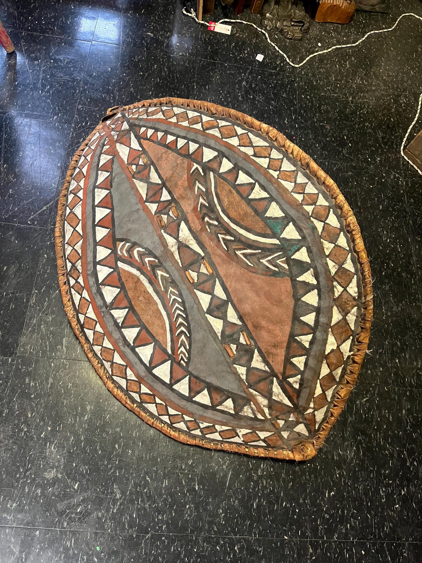 Super massive 38 x 22 inch authentic antique African shield  -  good old condition