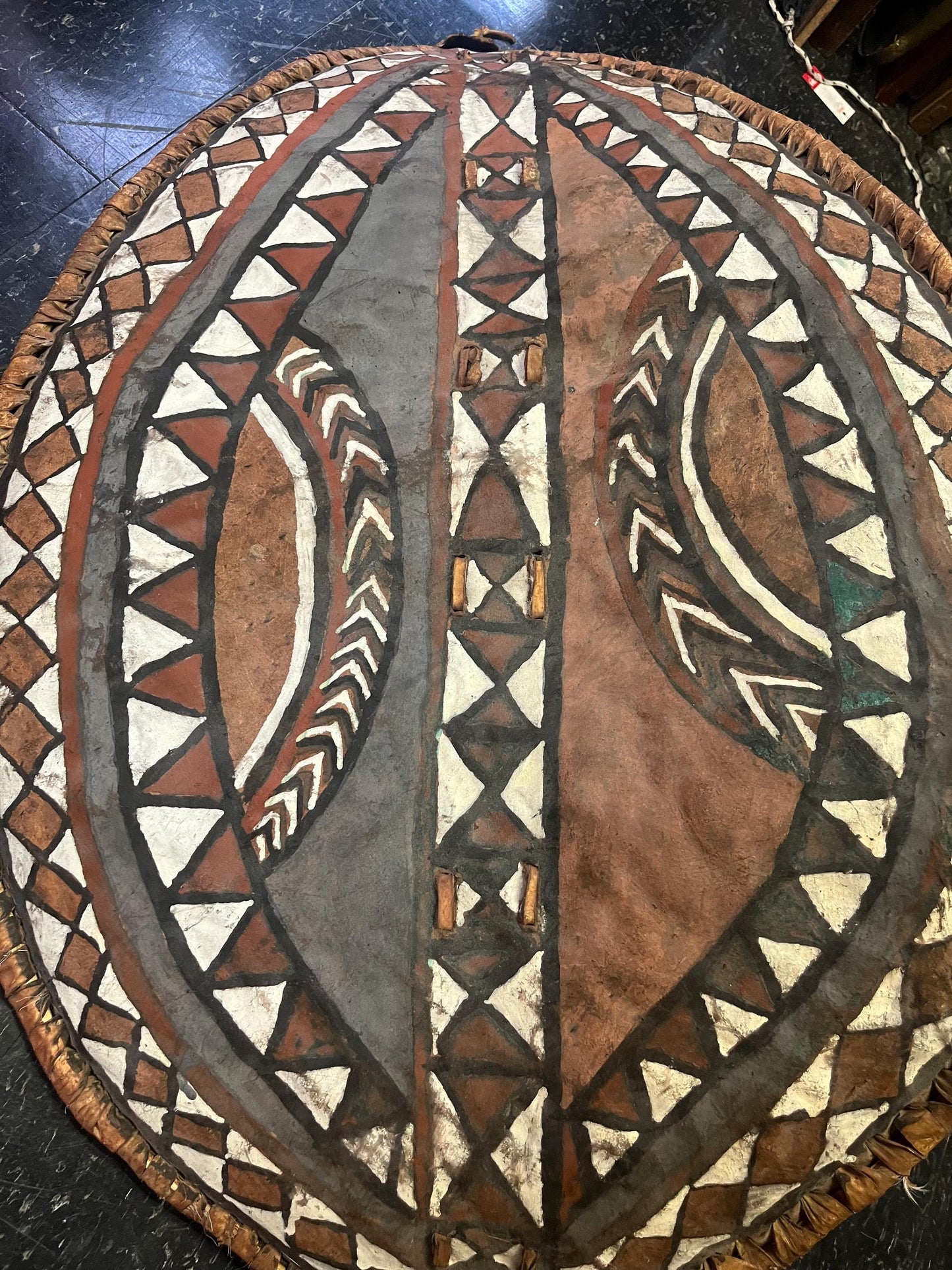 Super massive 38 x 22 inch authentic antique African shield  -  good old condition