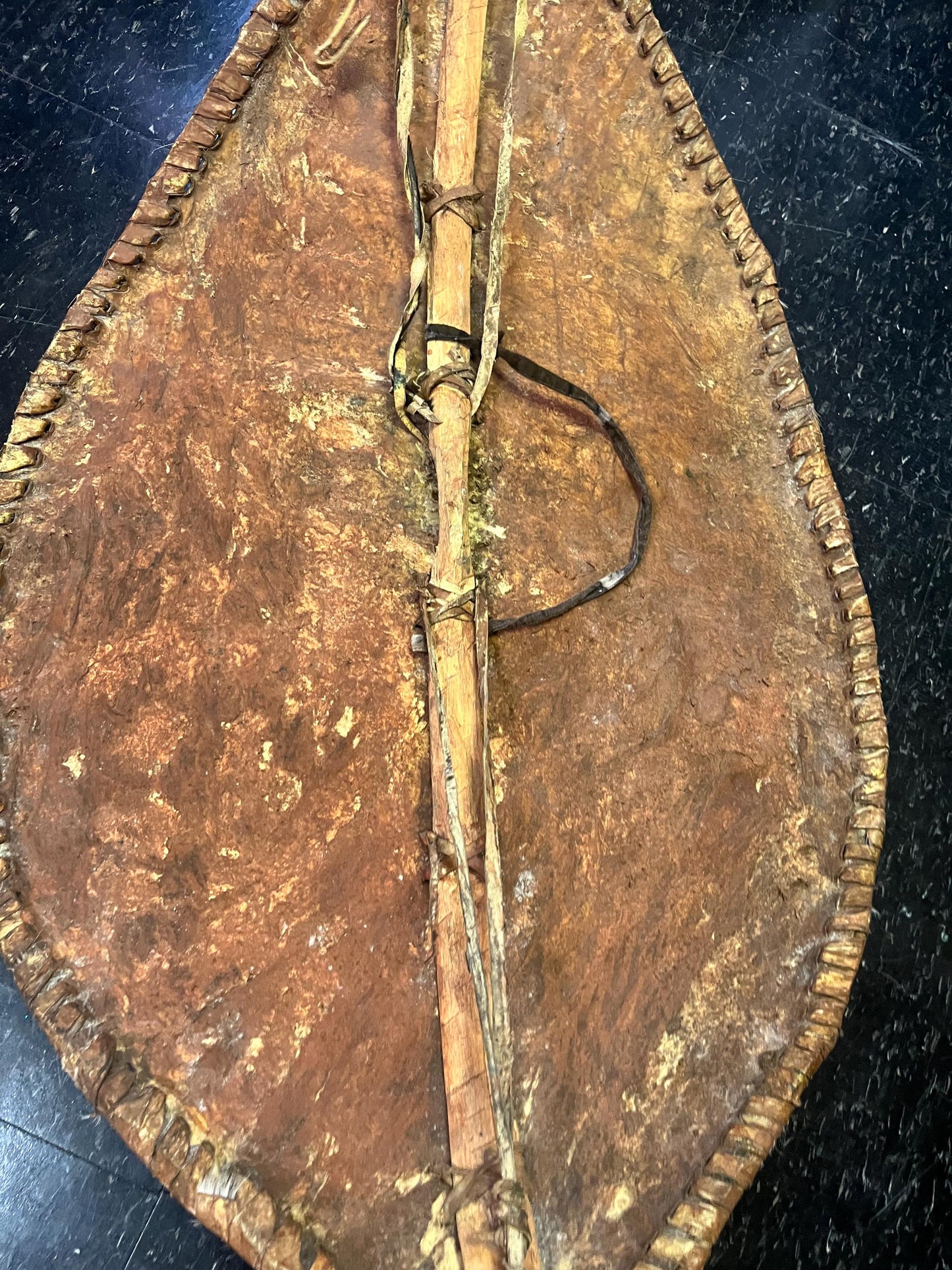 Super massive 38 x 22 inch authentic antique African shield  -  good old condition