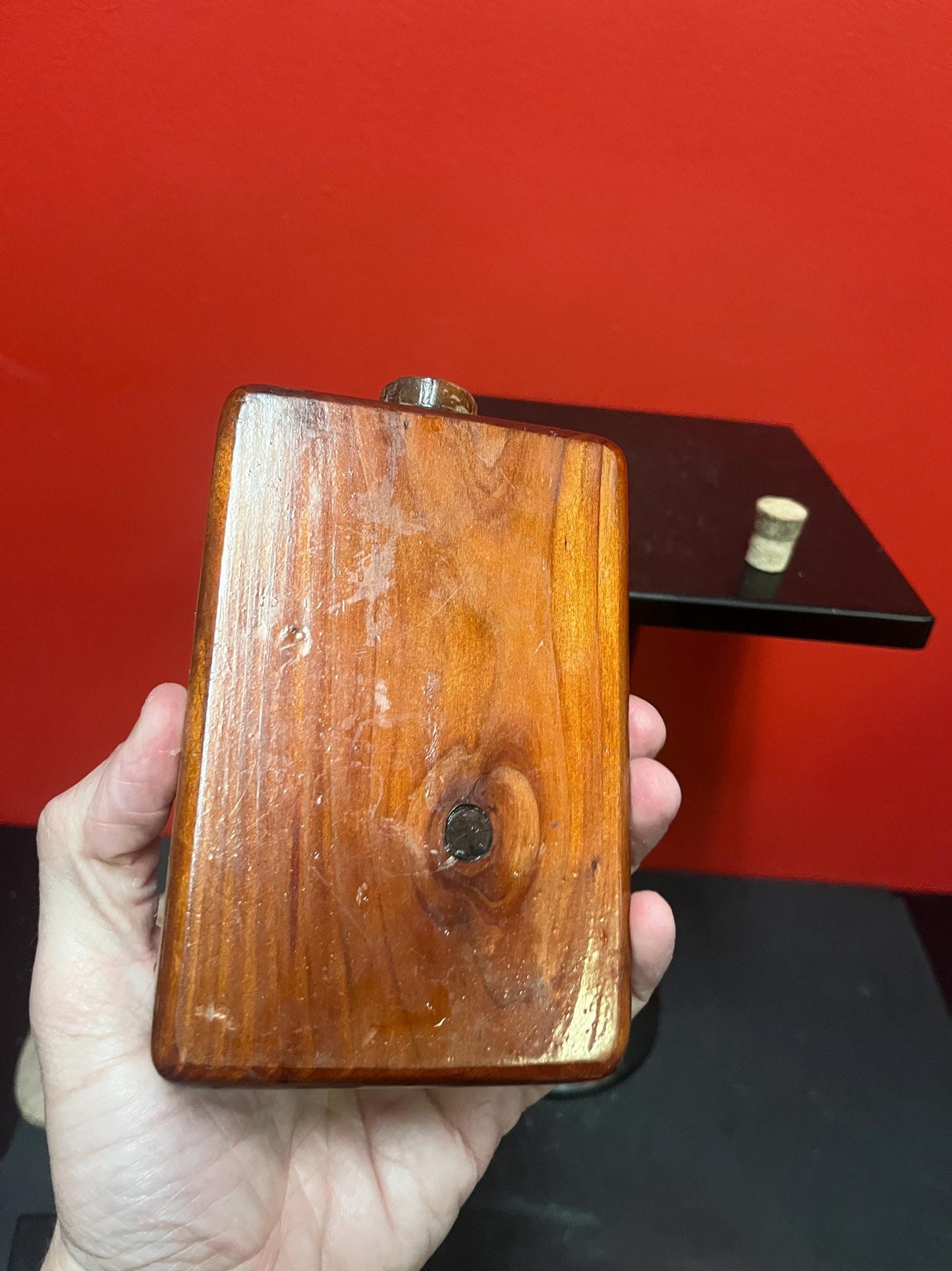 Lovely old 6 x 4 skull flask  ready to use unique wooden beauty