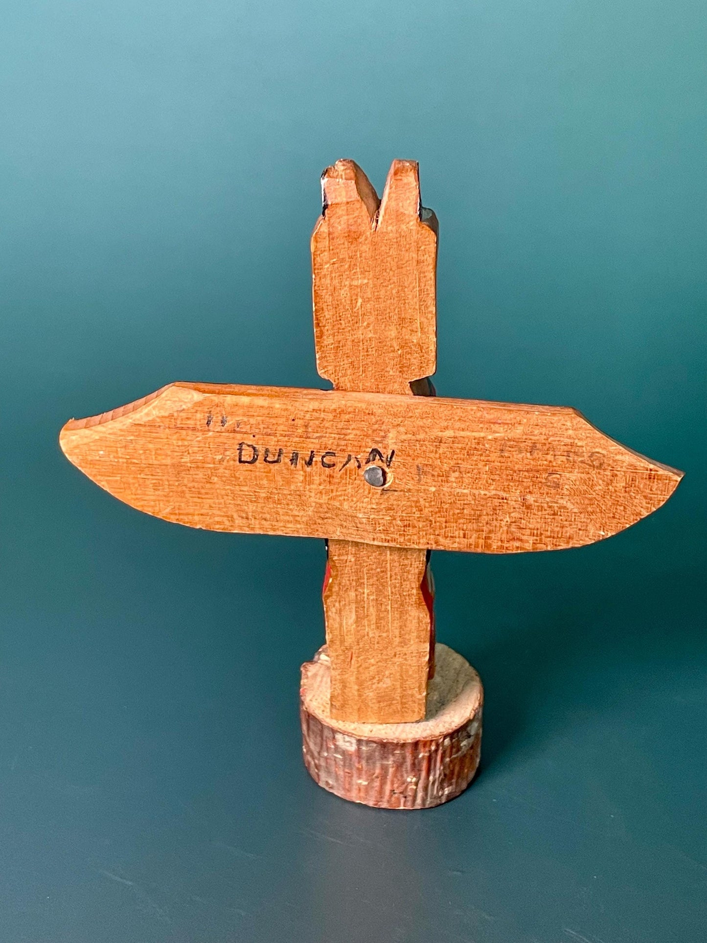 Hand-Carved Hand-Painted Indigenous Totem  4.5 inch with 4 inch Wingspan