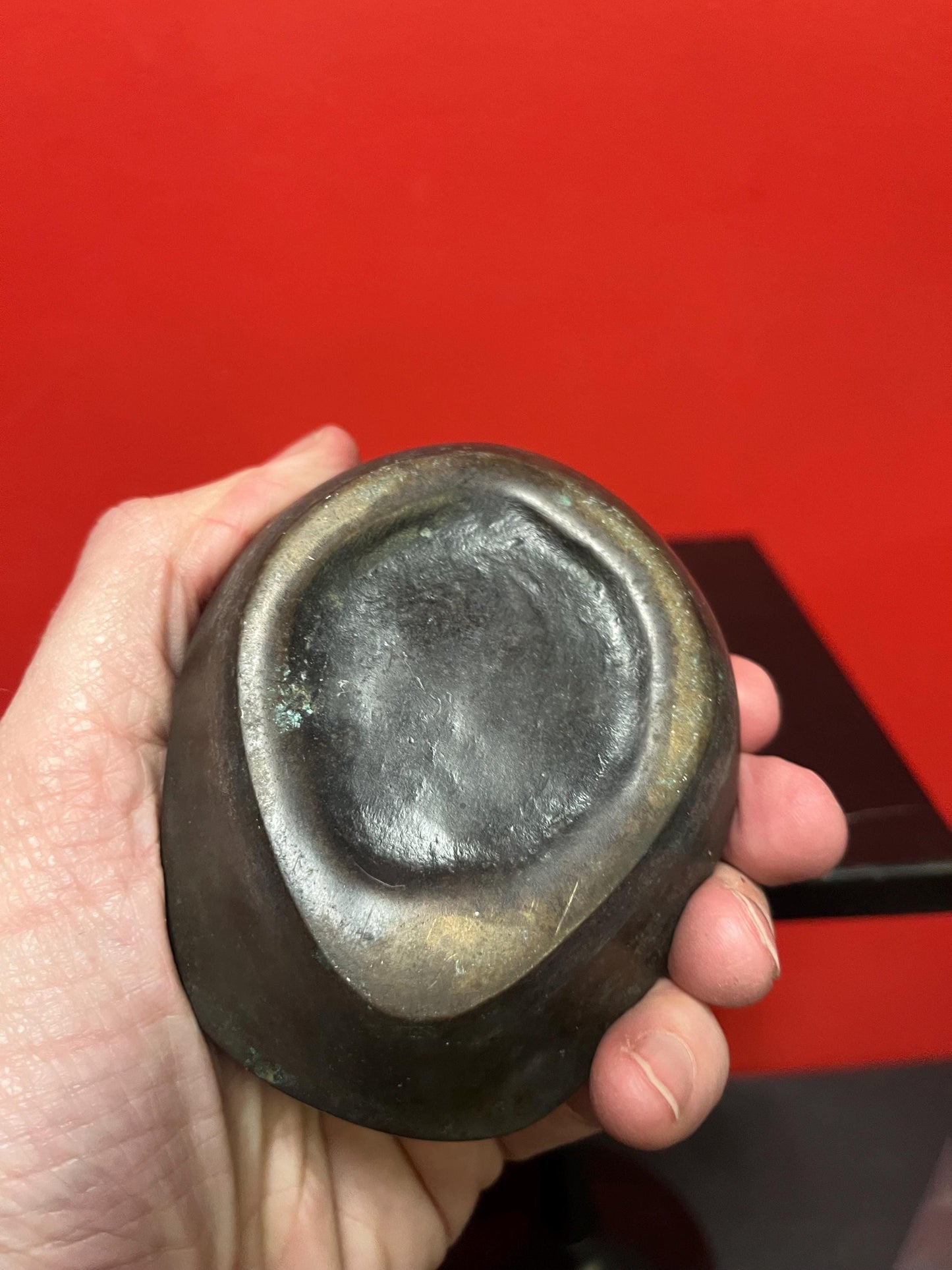 Beautiful 5 inch long antique bronze whale ashtray or ornament  great patina  moby dick vibes