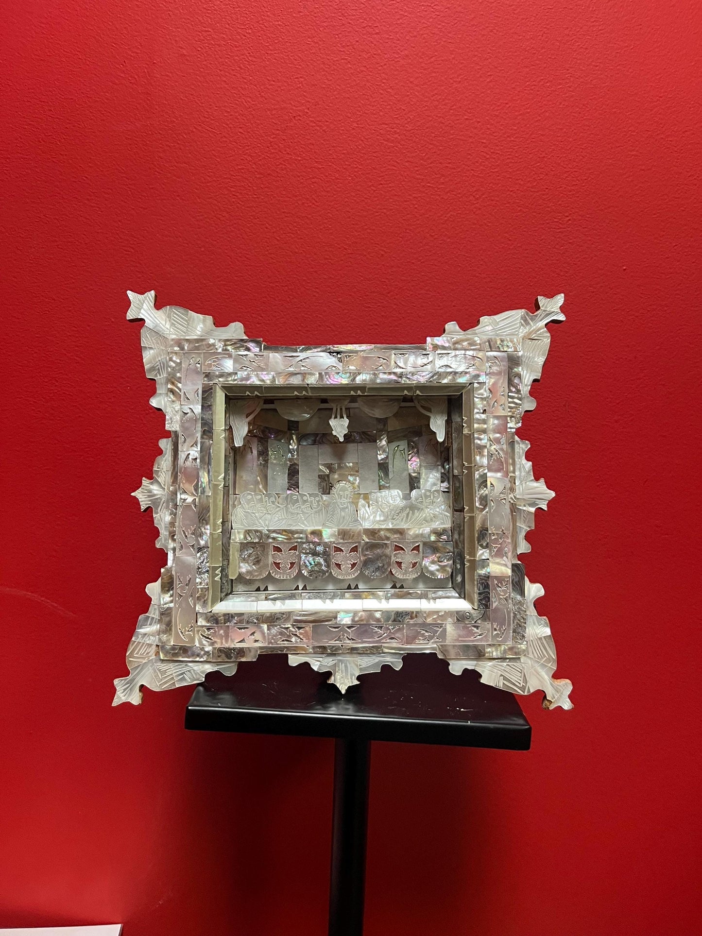 Beautiful 10 x 10 last supper diorama made out of Abalone and mother of Pearl shell  wow  see photos