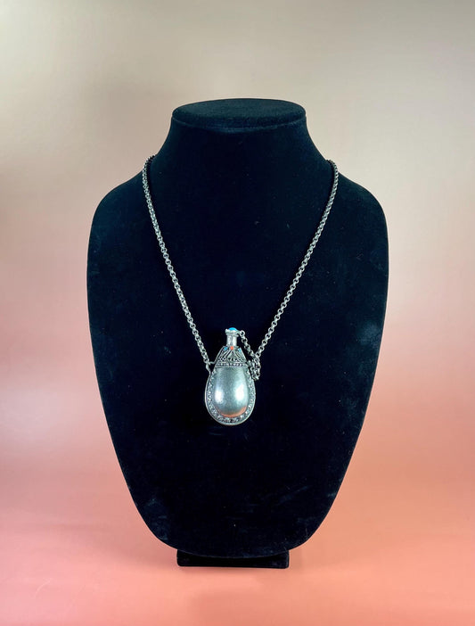 Vintage Beaded Perfume Snuff Bottle Necklace