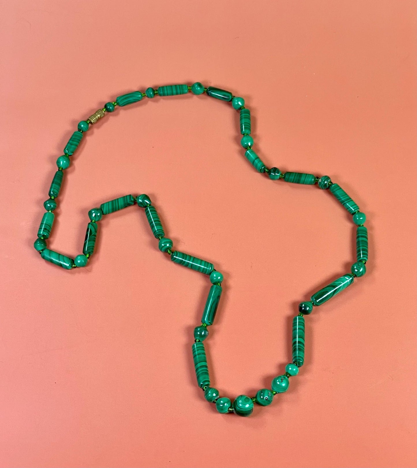 Emerald Coloured Beaded Necklace