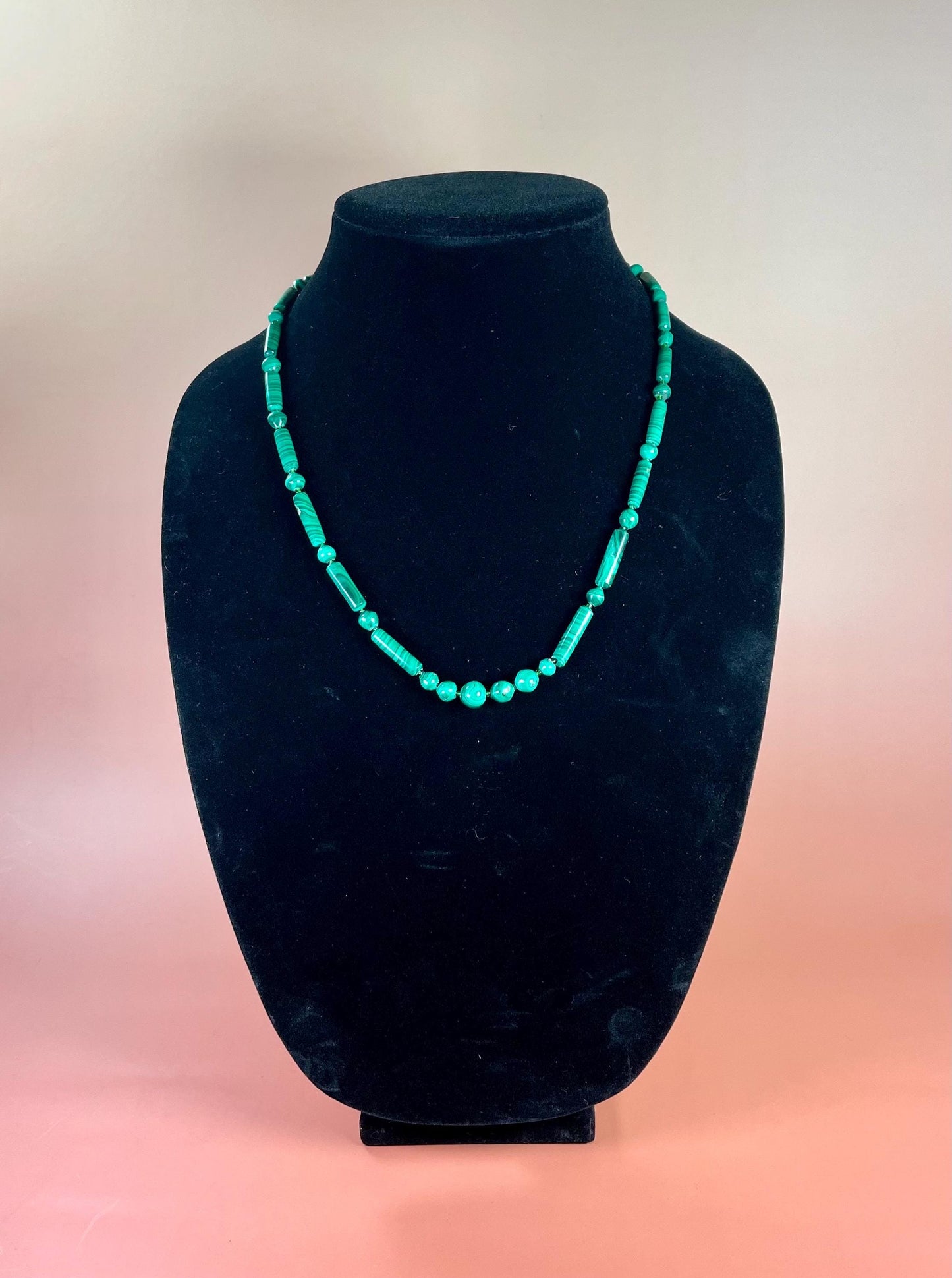 Emerald Coloured Beaded Necklace