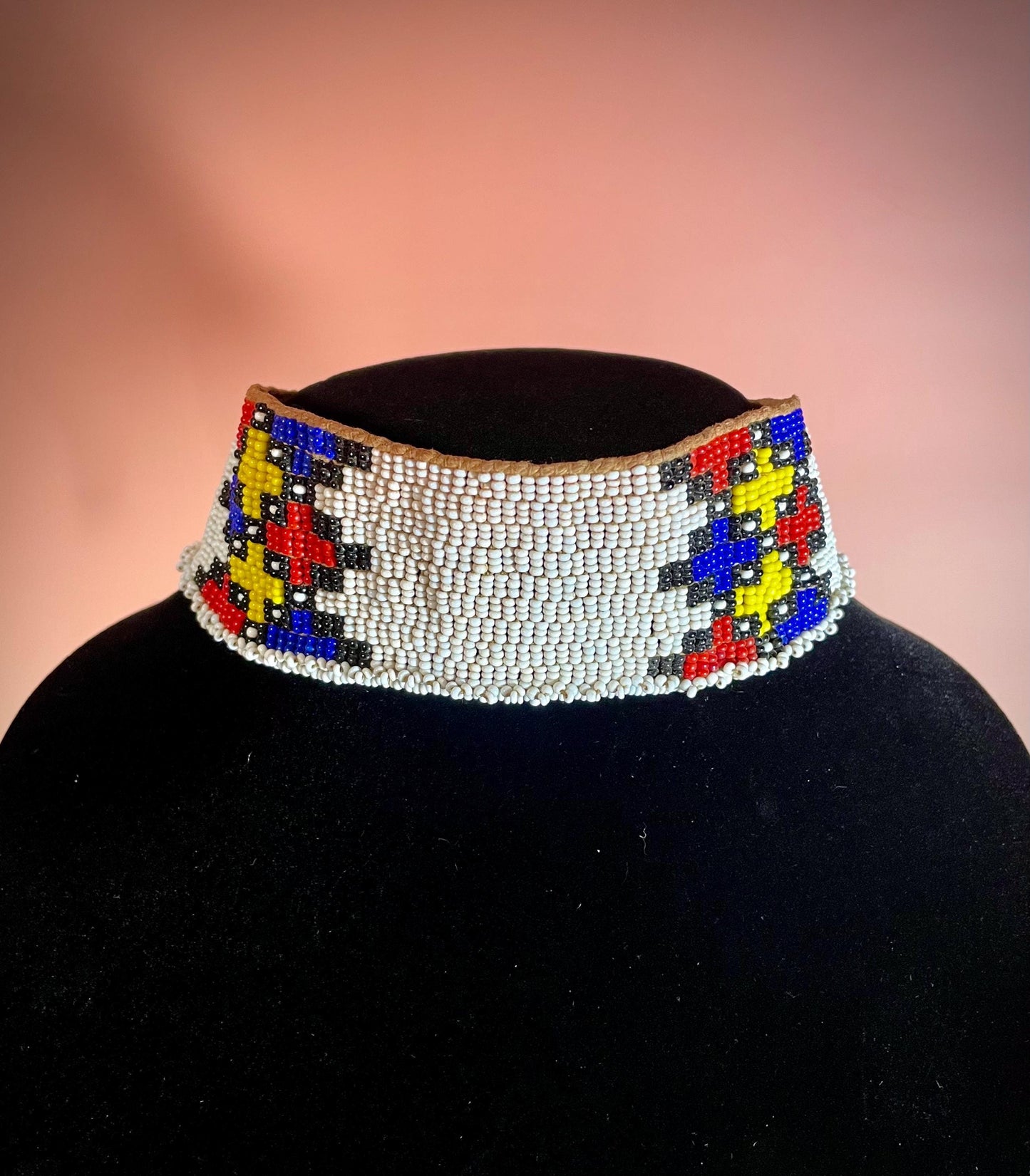 12 inch Authentic Zulu Tribe African Beaded Choker Necklace
