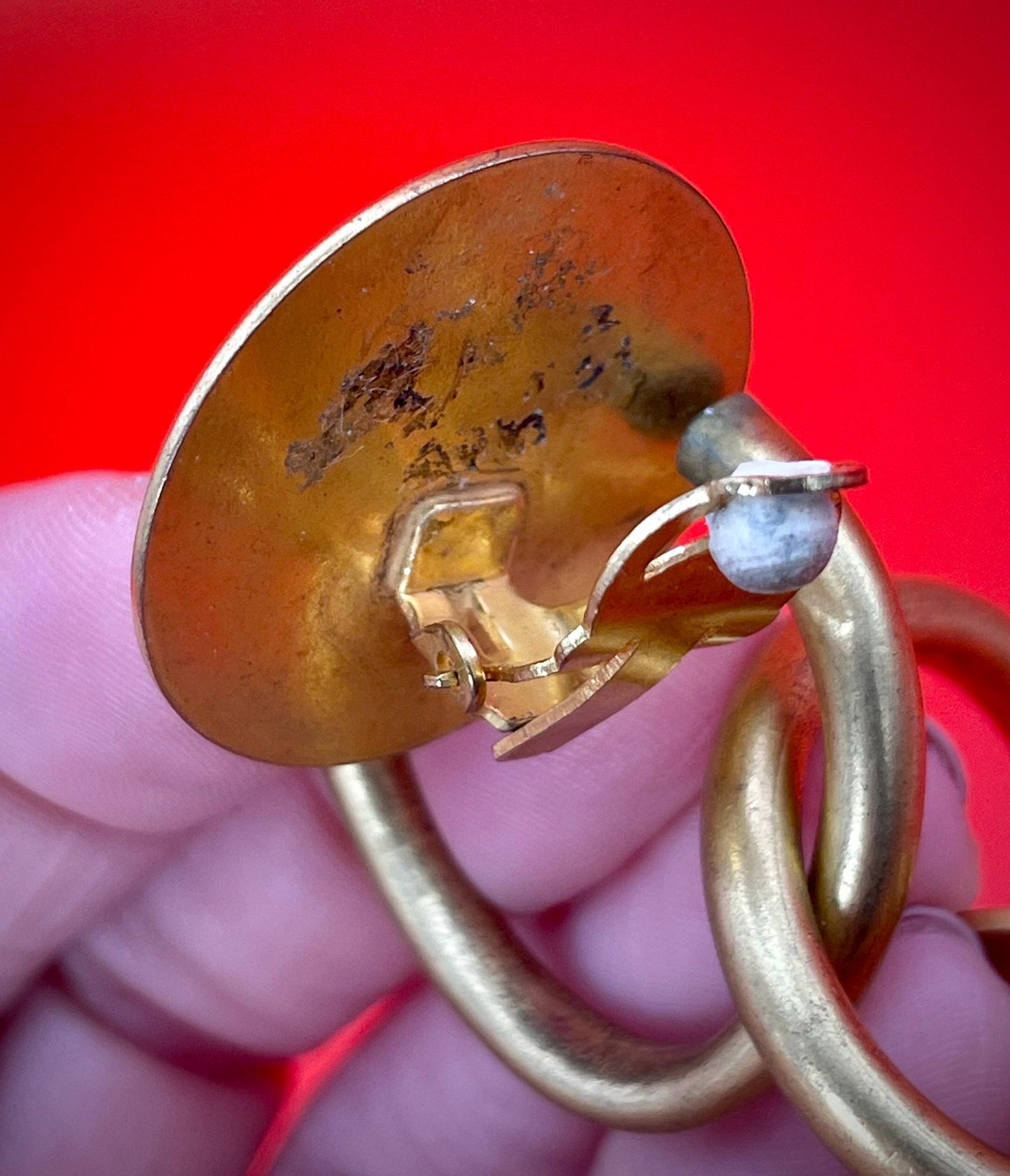 4 inch Mid-Century Modern Metal Clip on Earrings