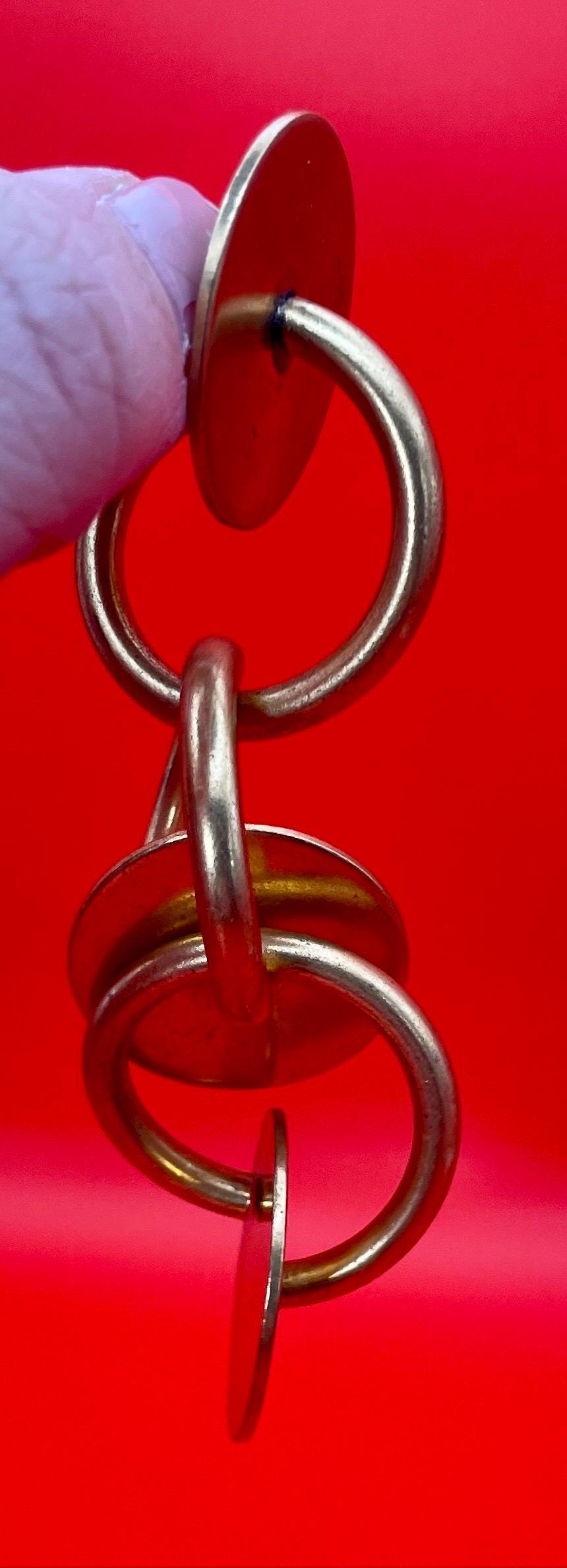 4 inch Mid-Century Modern Metal Clip on Earrings