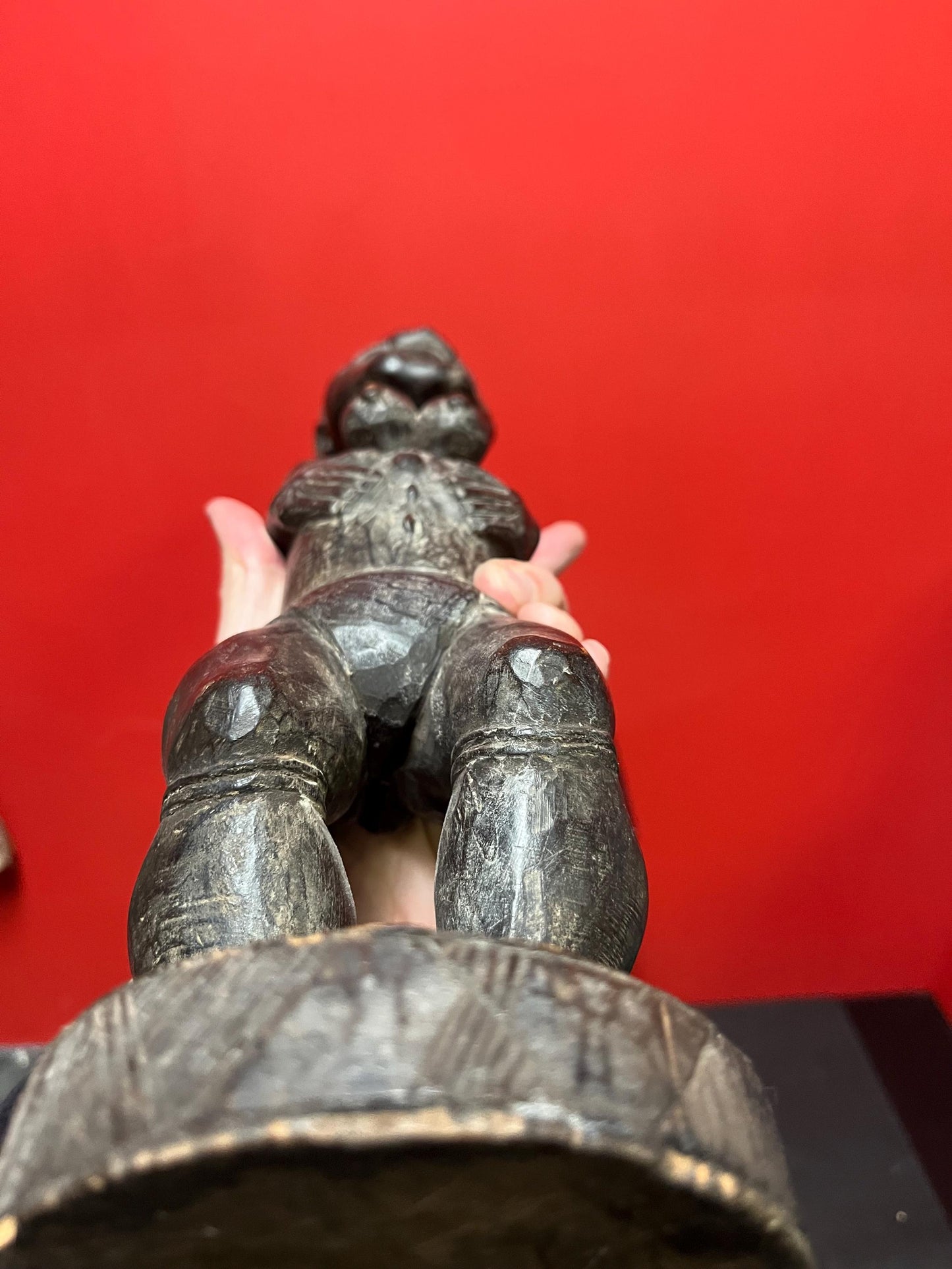 Rare western African wood fertility statue  wonderful detail and quality  African cultural treasure  19 inches tall