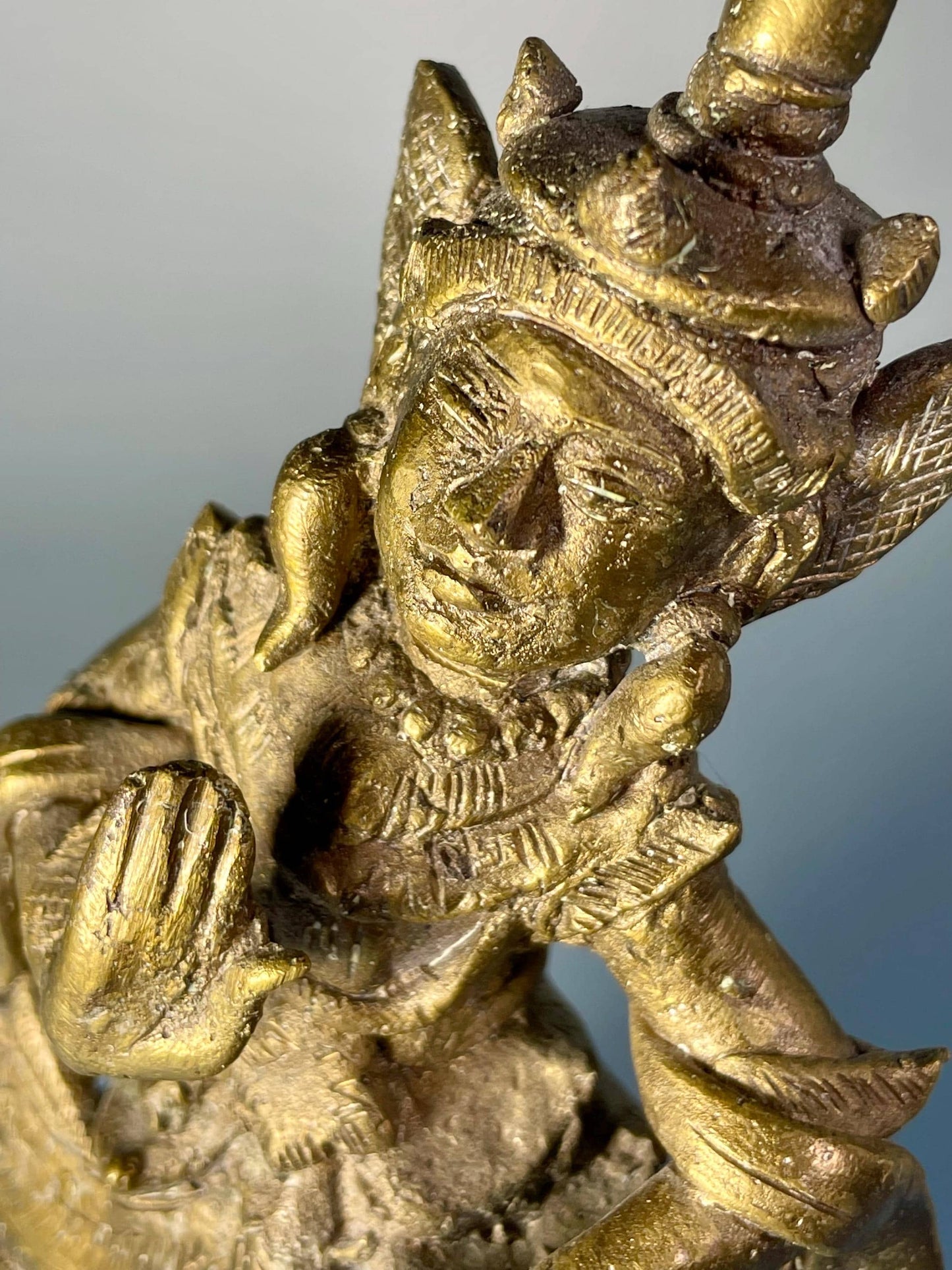 Antique Late 1800s Bronze Thai Dancer  Exquisite Asian Art Collectible