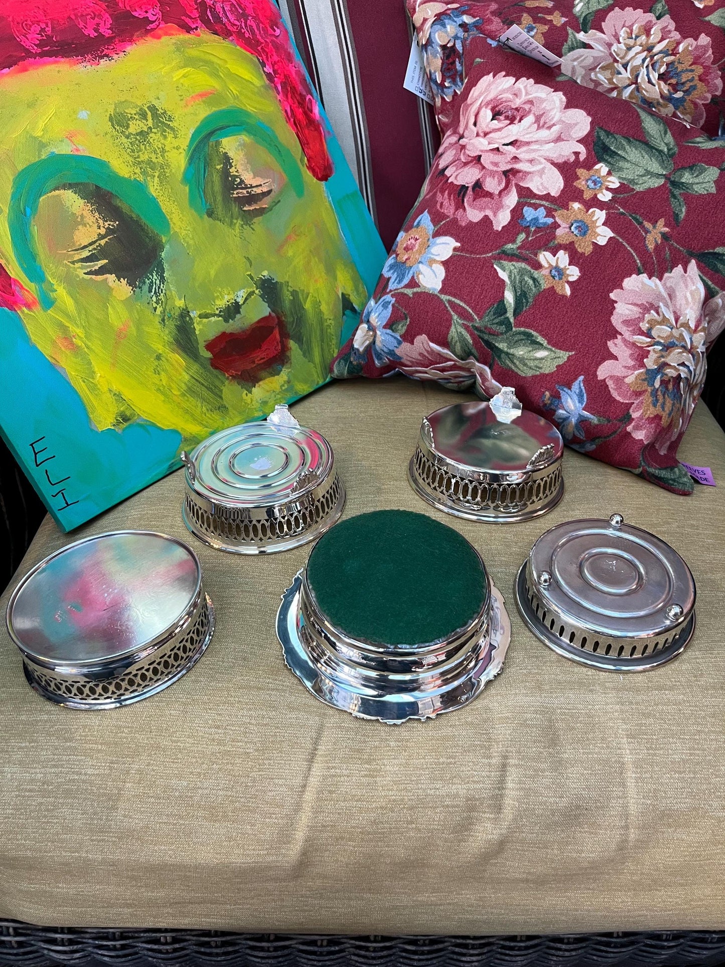 Large lot of English antique silver plated wine coasters - great gifts  super value  wow   all polished
