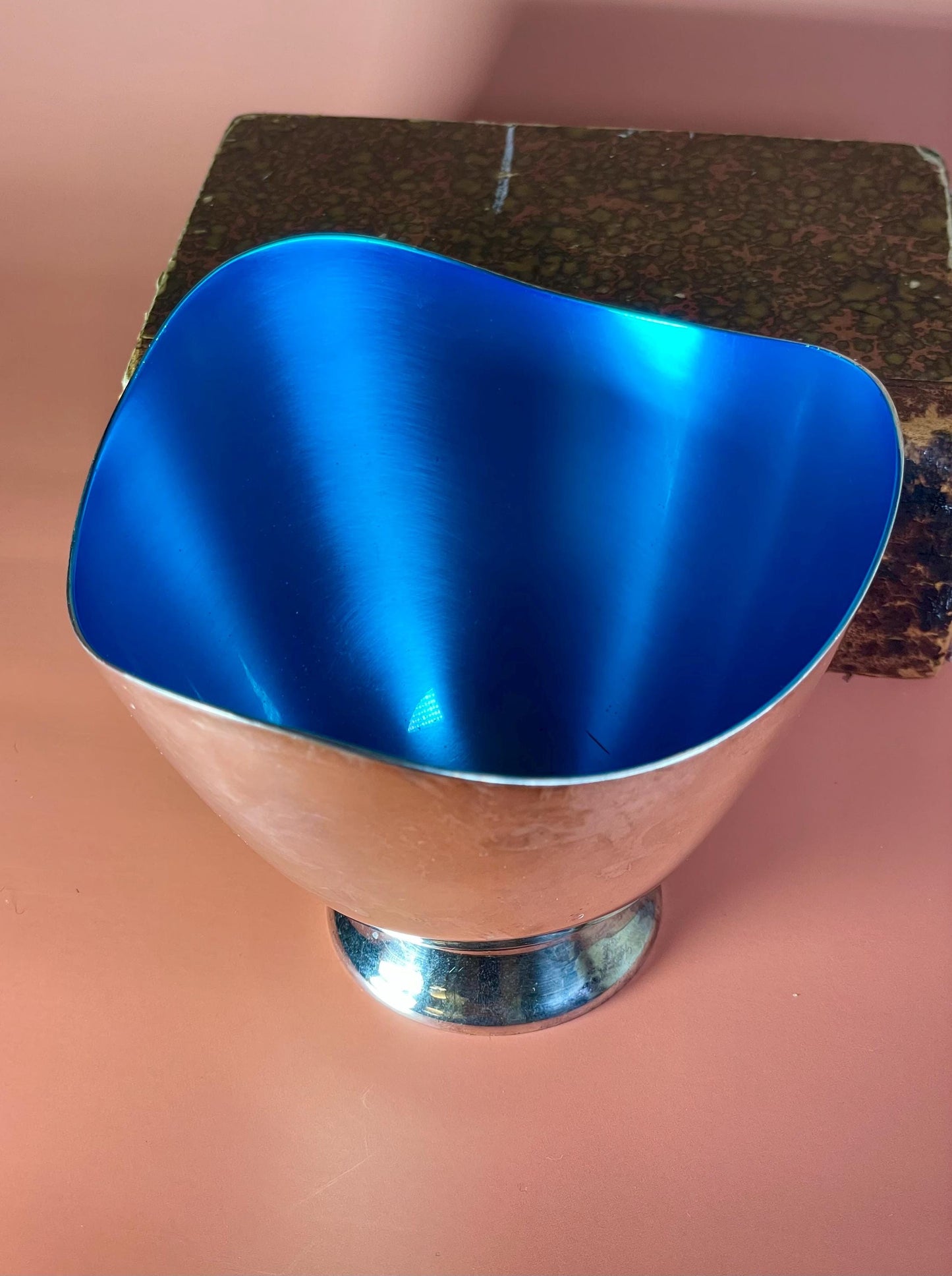 Signed Georg Jensen Style Enamelled Silver Playe Bowl  3.5 inches