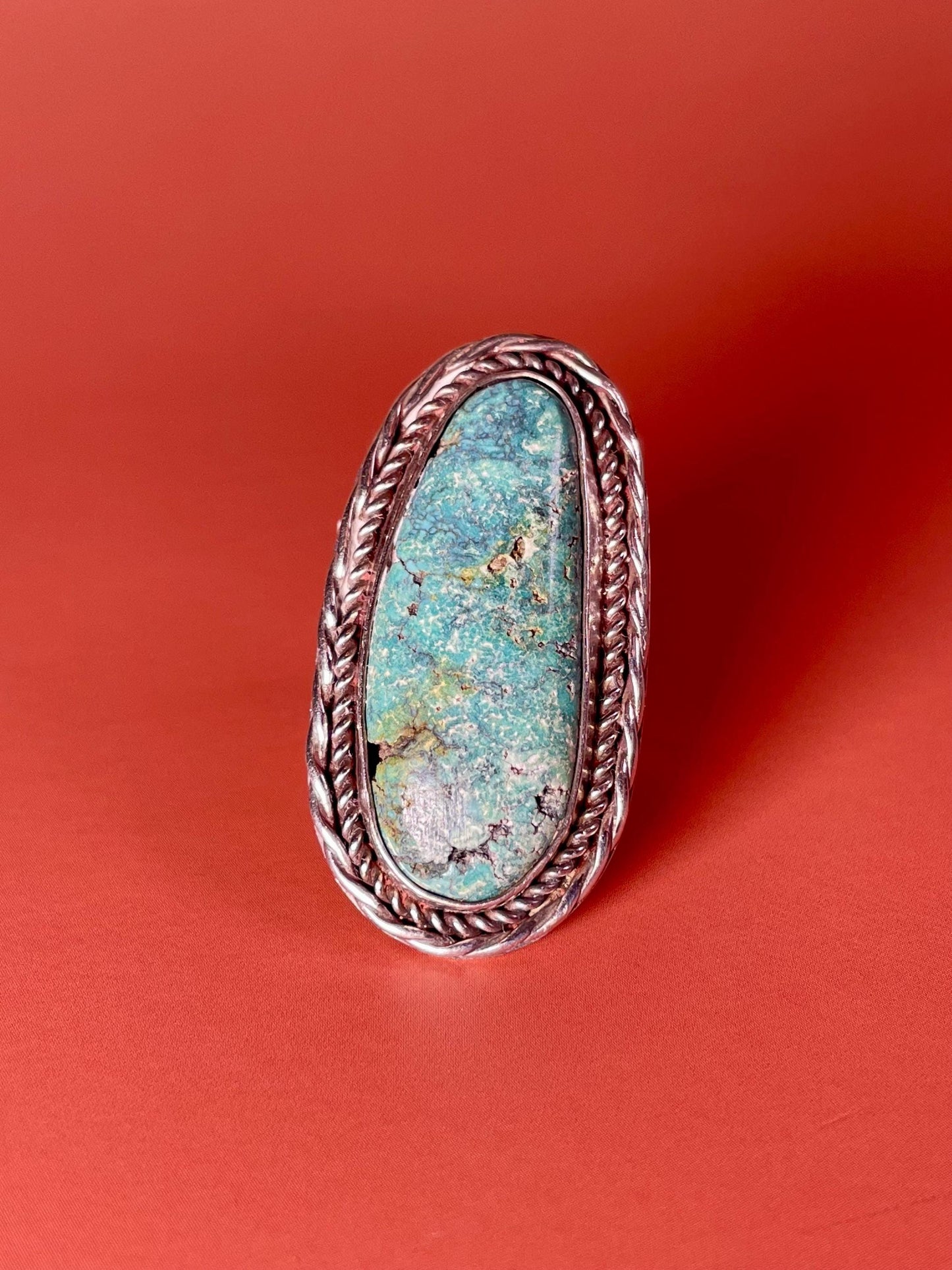 Navajo untested Silver and Turquoise Ring  Size 5