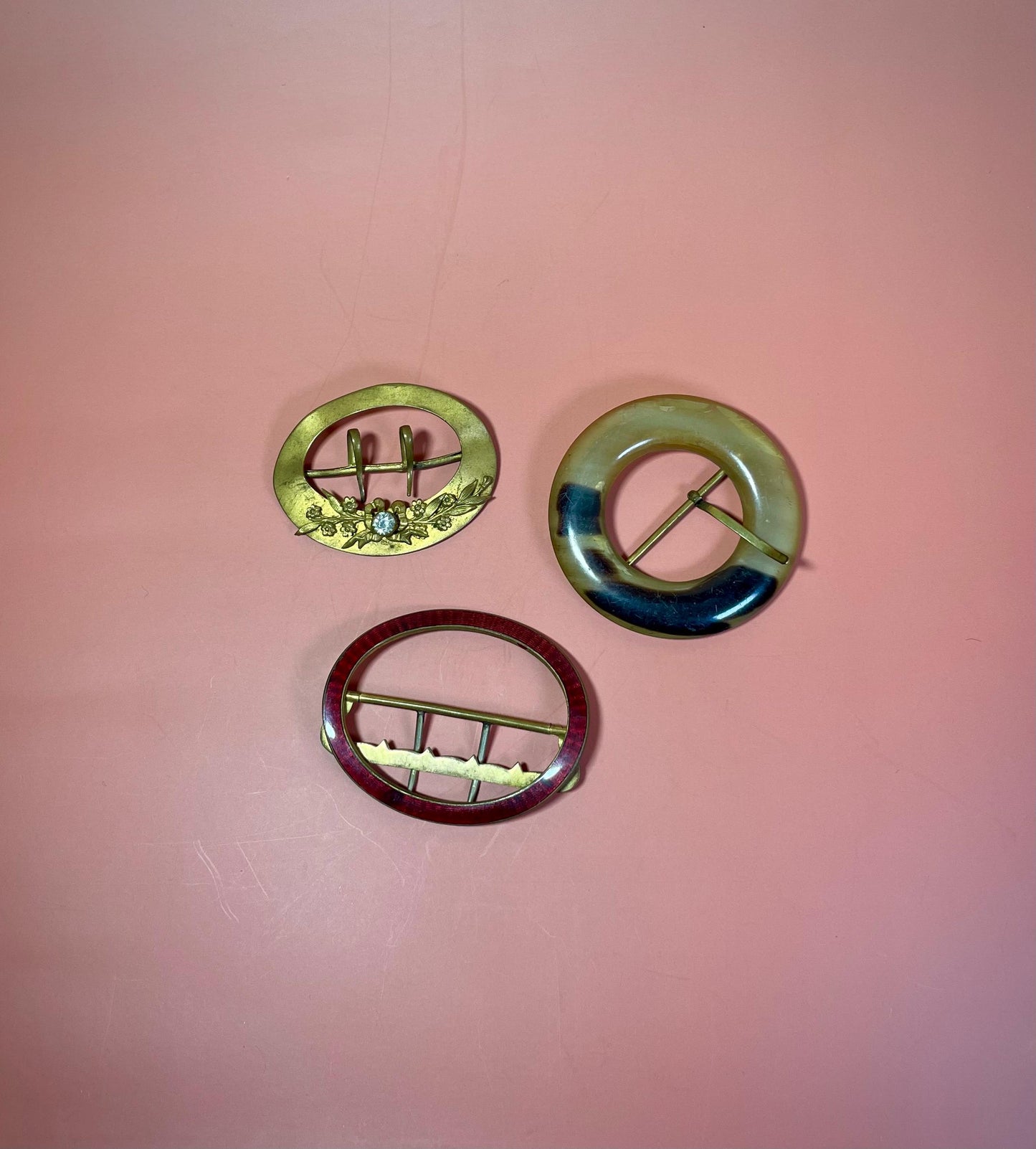 Lot of 3 Ladies Antique Belt Buckles