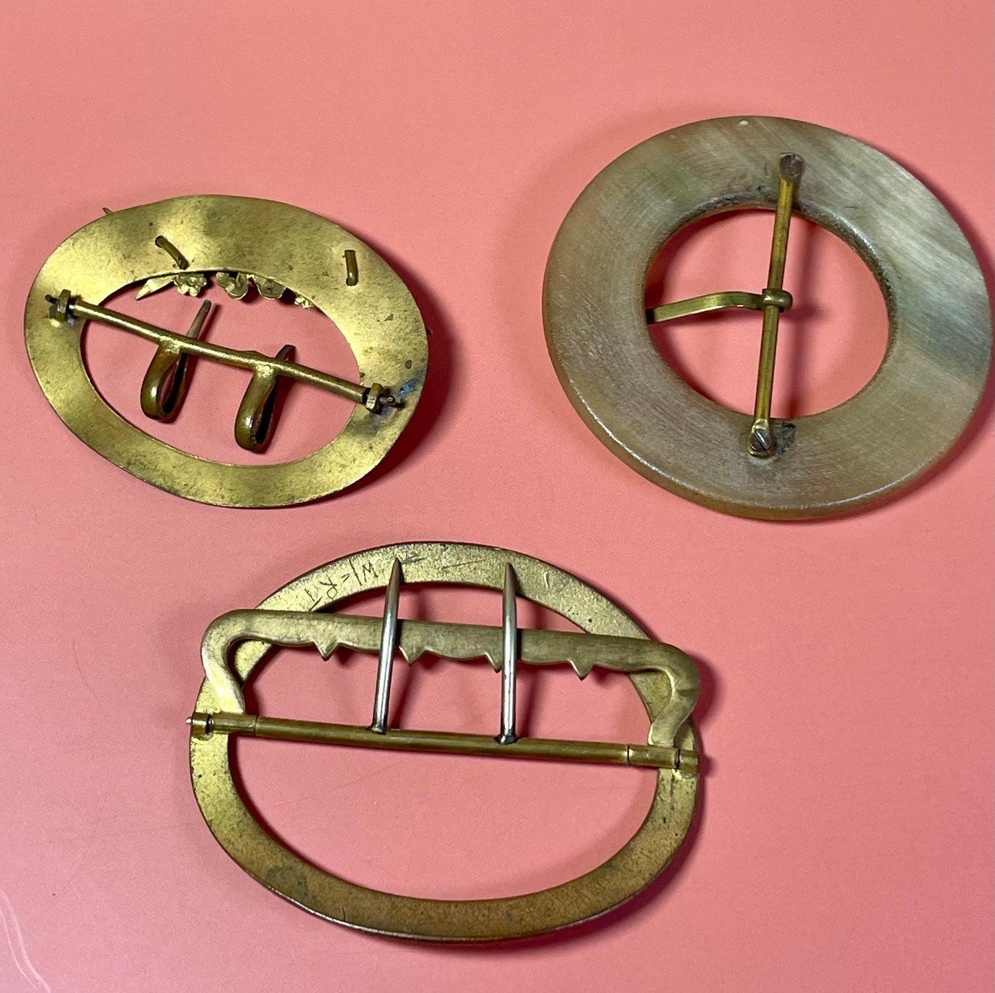 Lot of 3 Ladies Antique Belt Buckles