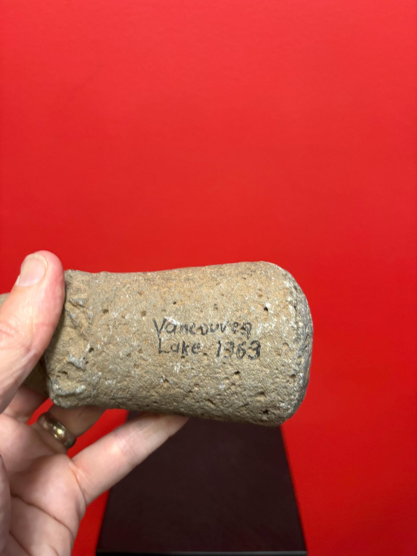 6 inch high authentic antique indigenous first nations Pacific Northwest Coast stone  plummet tool  from Vancouver Island collection