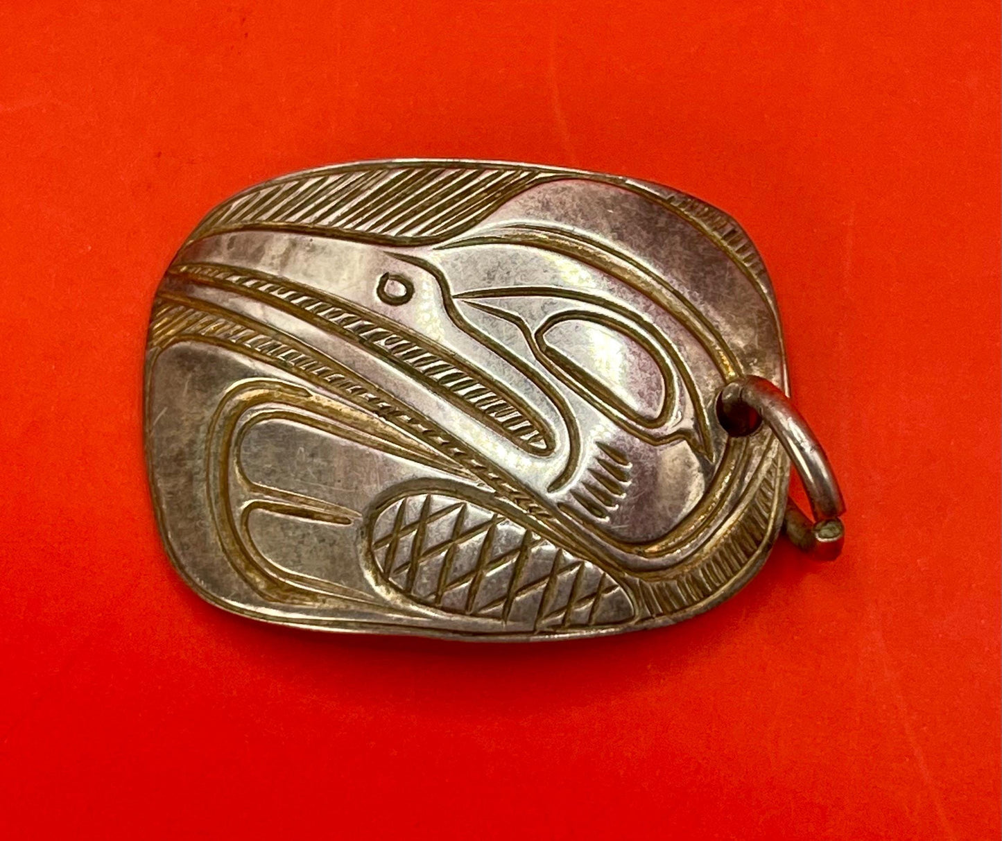 Beautiful indigenous first Nations Pacific Northwest Coast Sterling .75 inch pendant  - perfect gift