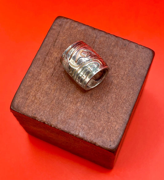 Native First Nations Handcarved Sterling Silver Bead