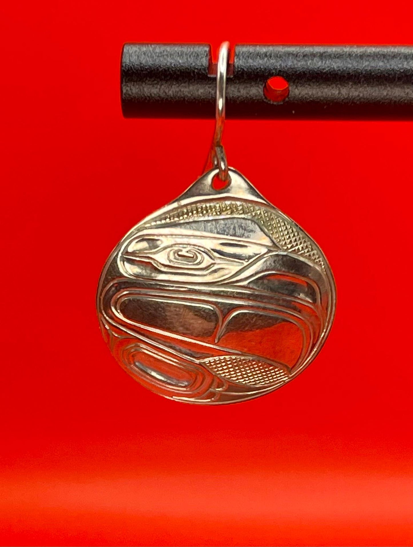 Fabulous indigenous first nations Pacific Northwest coast Walter Davidson sterling handmade earrings - wow  1.5 inches long