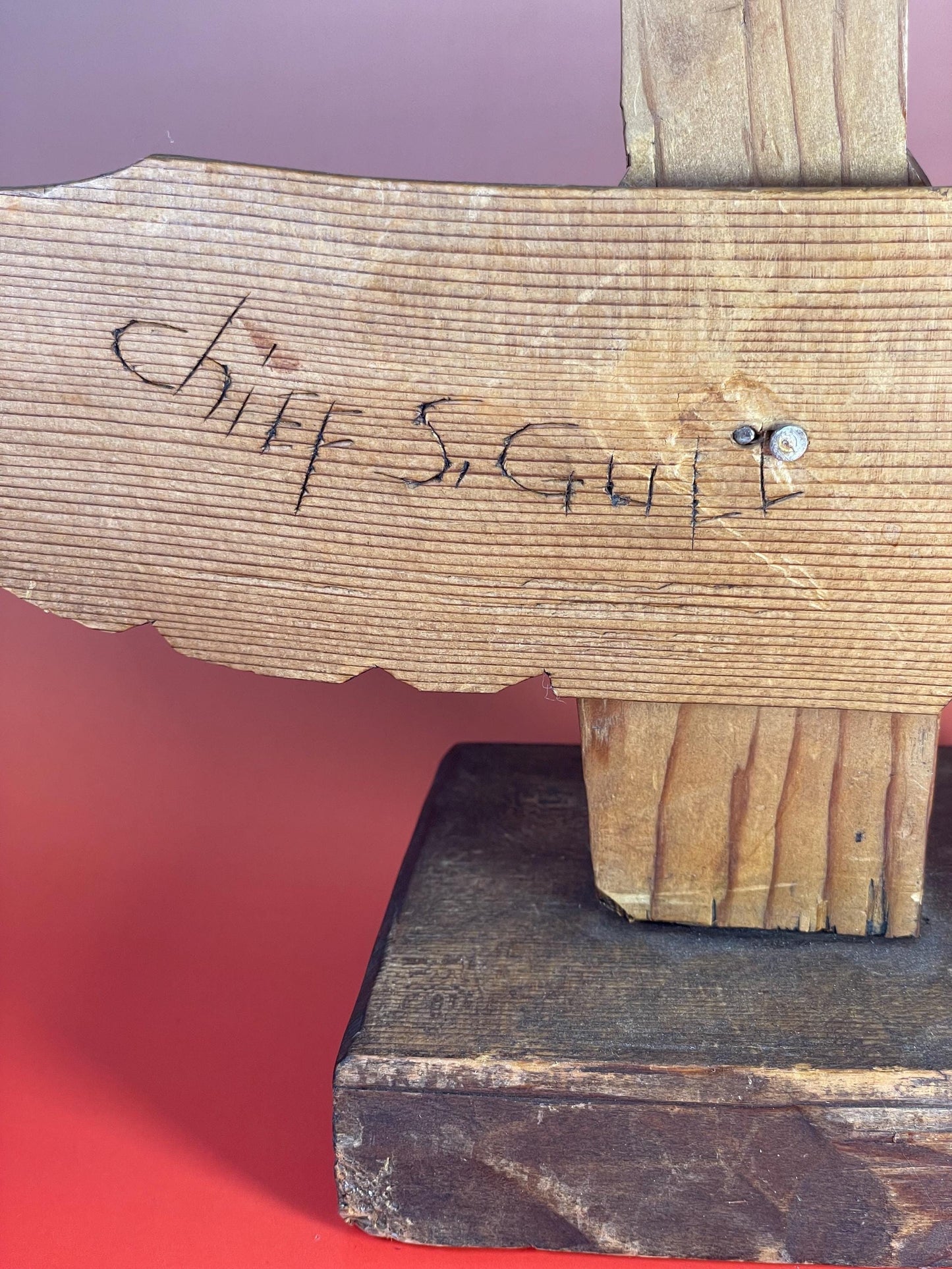 Signed Hand Carved Totem by Chief Seagull 8”