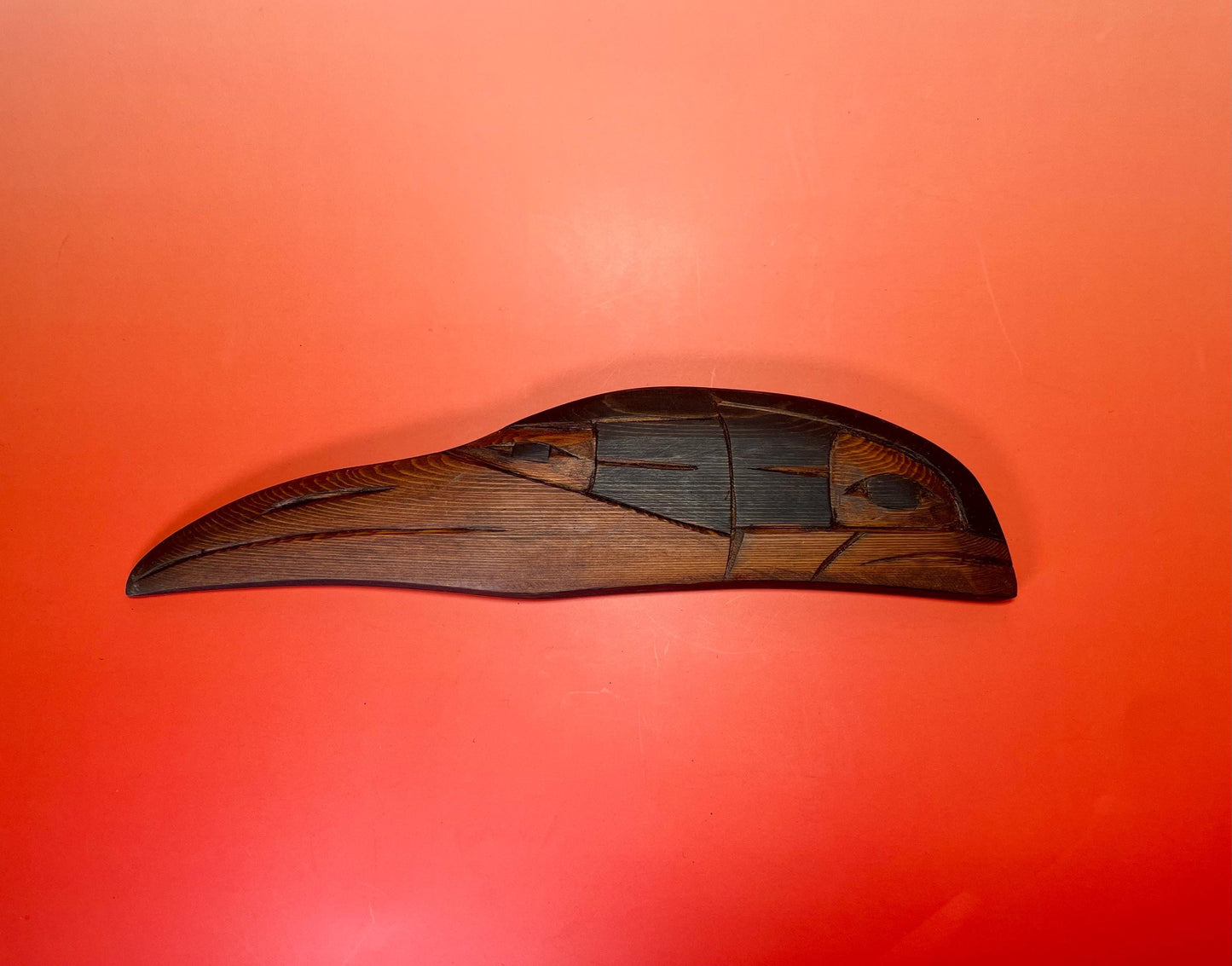 Signed Killer Whale and Raven Carving by Frank and Dora Frenchie  Indigenous First Nations