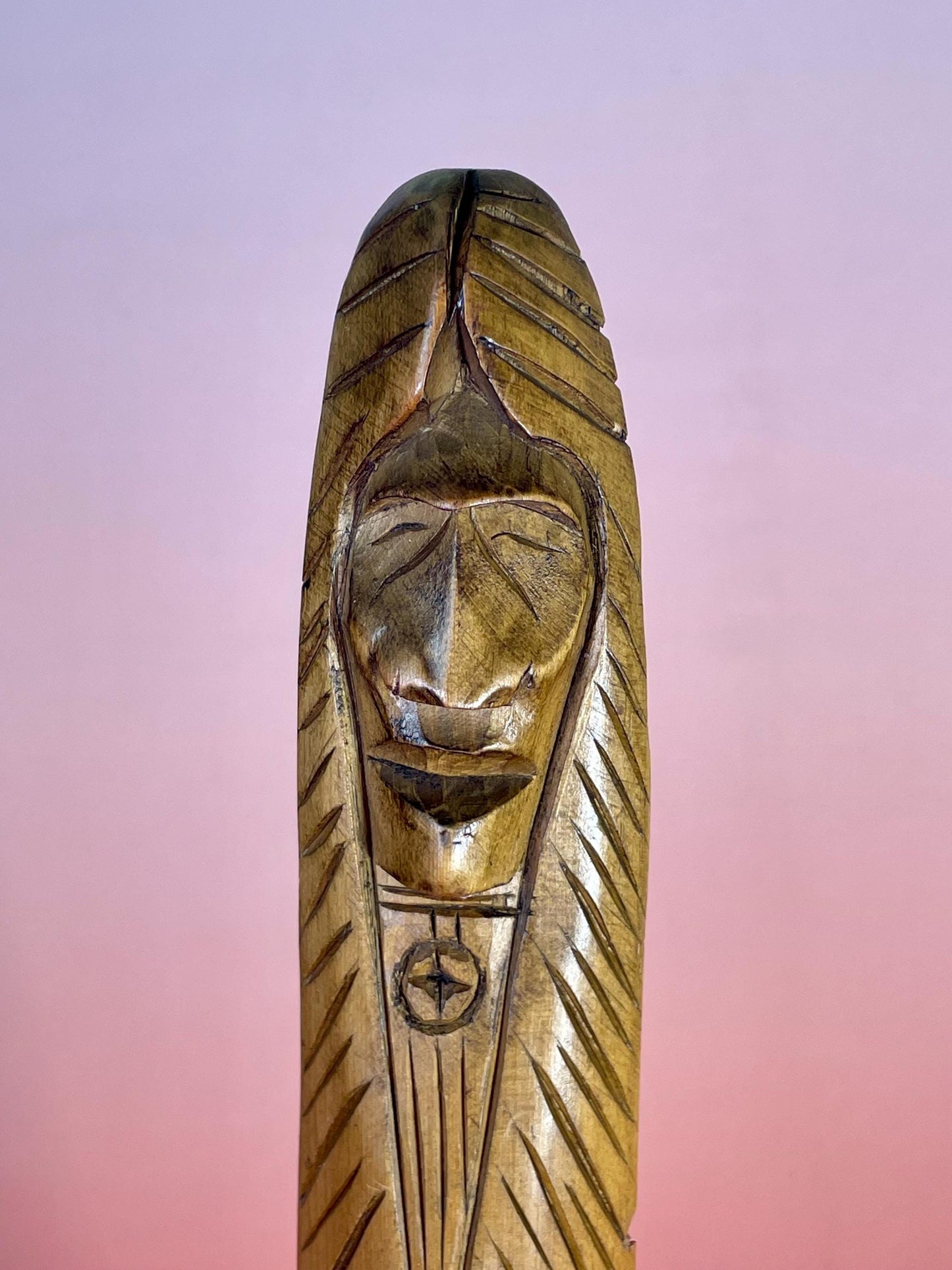 10.75 inch tall Signed Indigenous First Nations carving by Ian Joseph