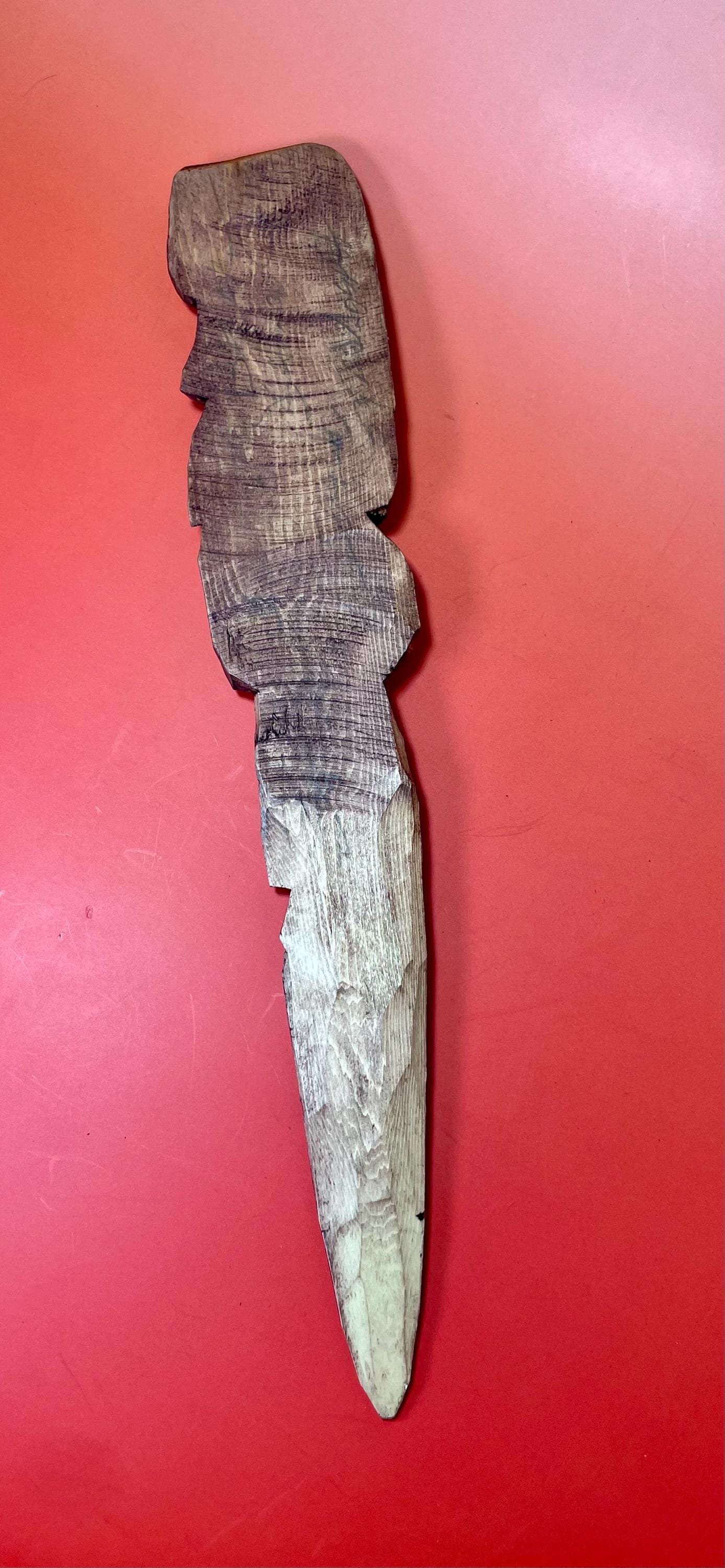 12 inch Signed Indigenous First Nations carved Knife