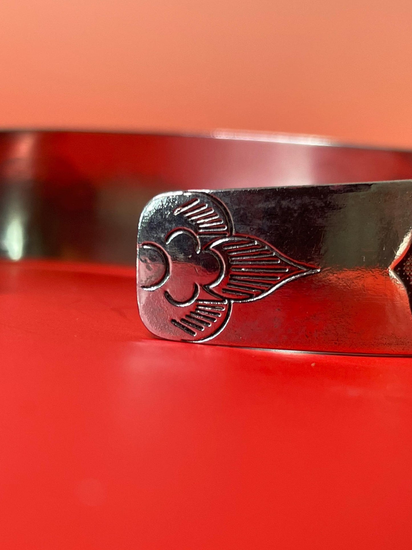 Asian untested Silver Cuff Bracelet  2.75 inches