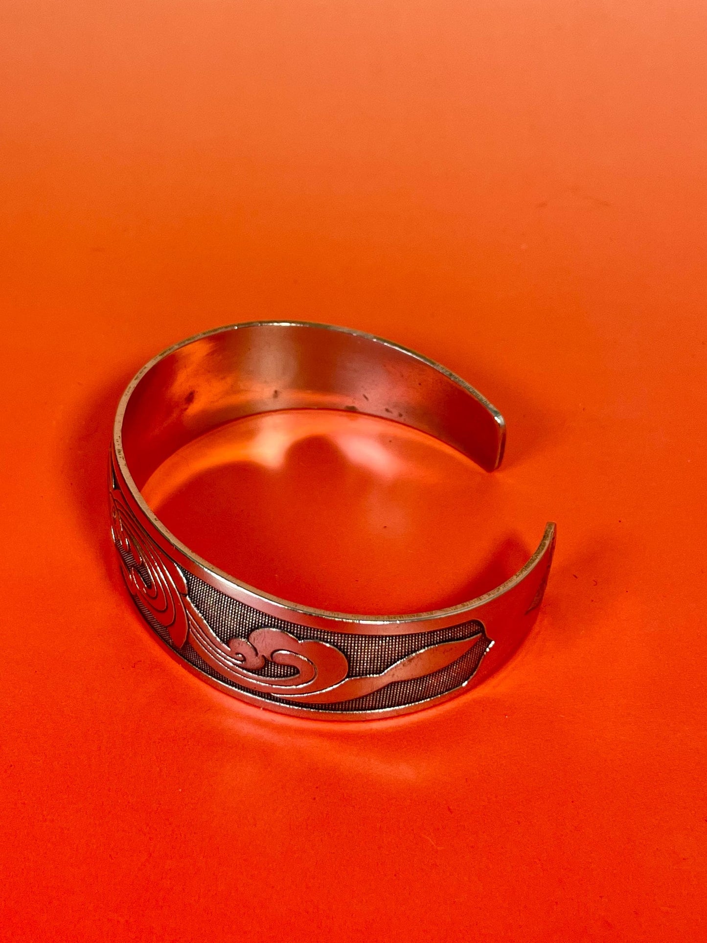 Asian untested Silver Cuff Bracelet  2.75 inches