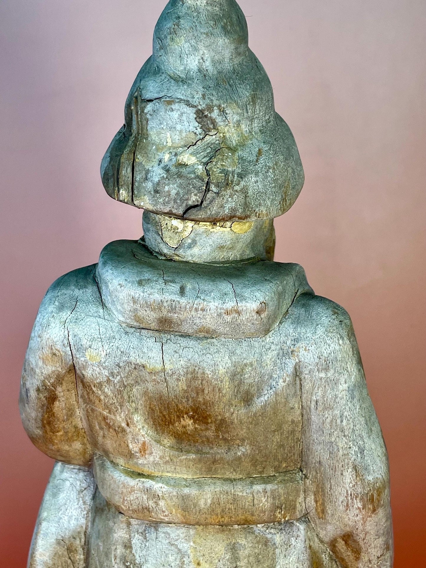 Ancient Wooden Sage Statue  A wise old relic