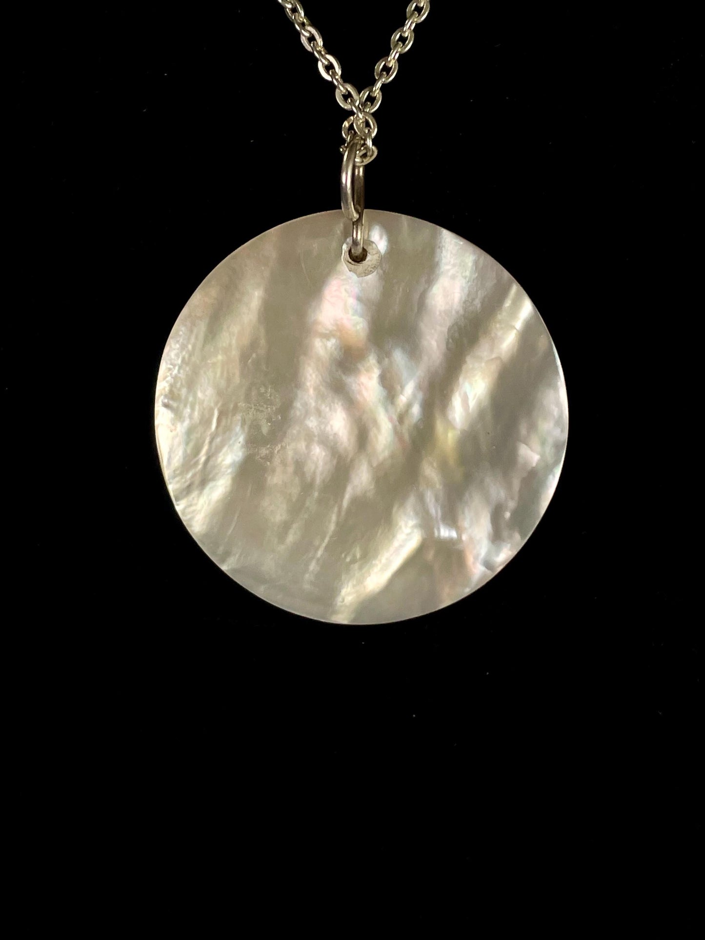 Native First Nations Sterling Silver and Abalone Pendant Necklace