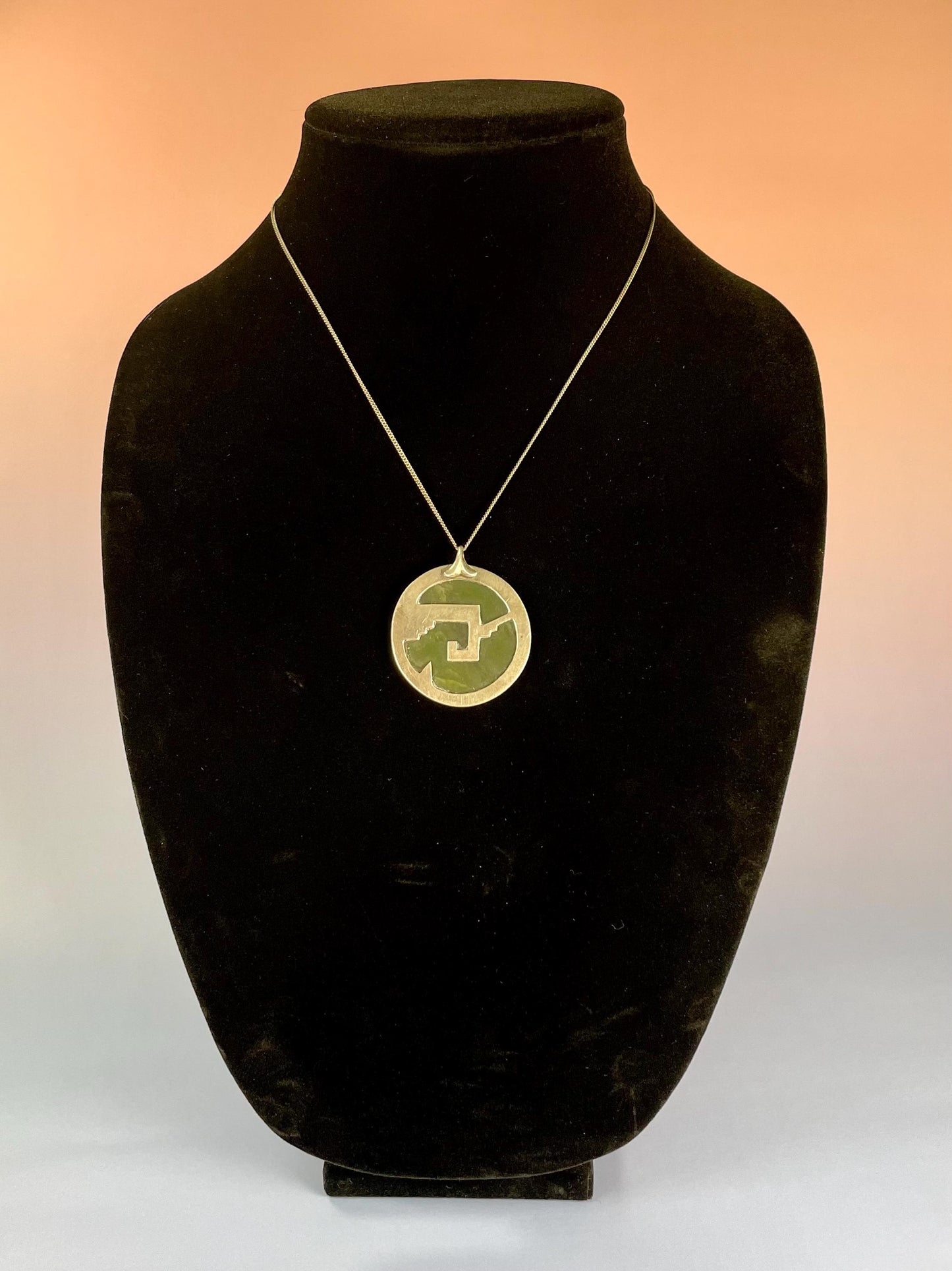 Sterling Silver and Jade pendant Necklace