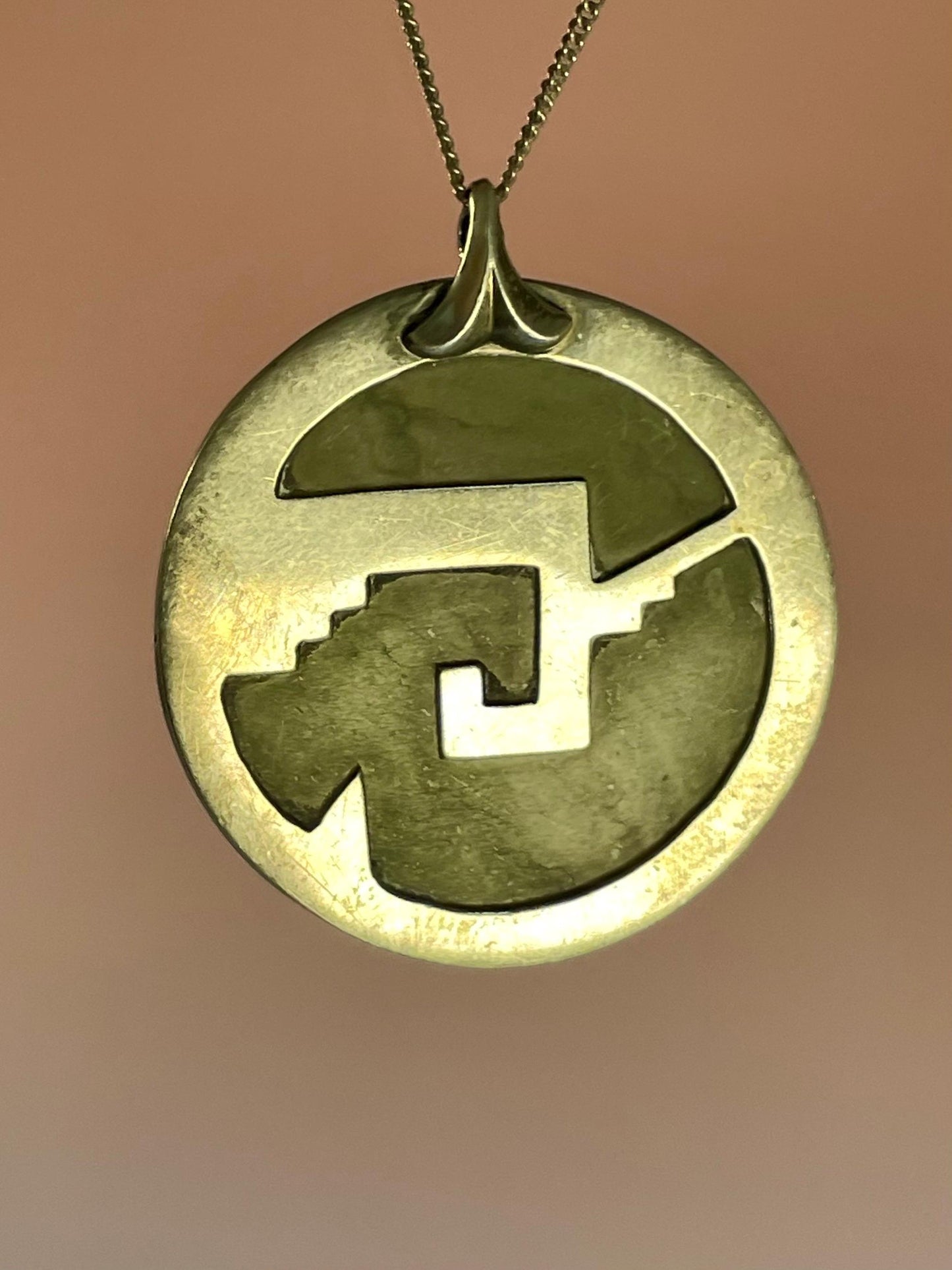 Sterling Silver and Jade pendant Necklace