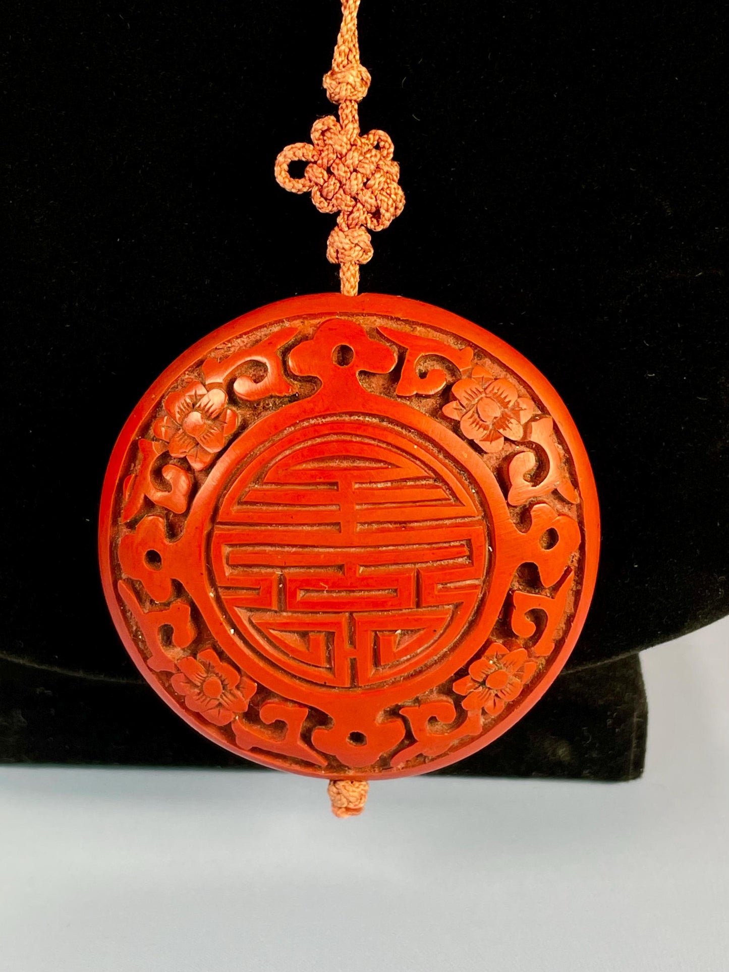 25 inch Chinese Cinnabar Necklace