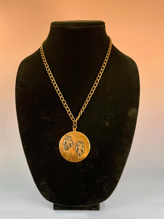 Lovely 2 inch Cooper pendant with chain  great gift