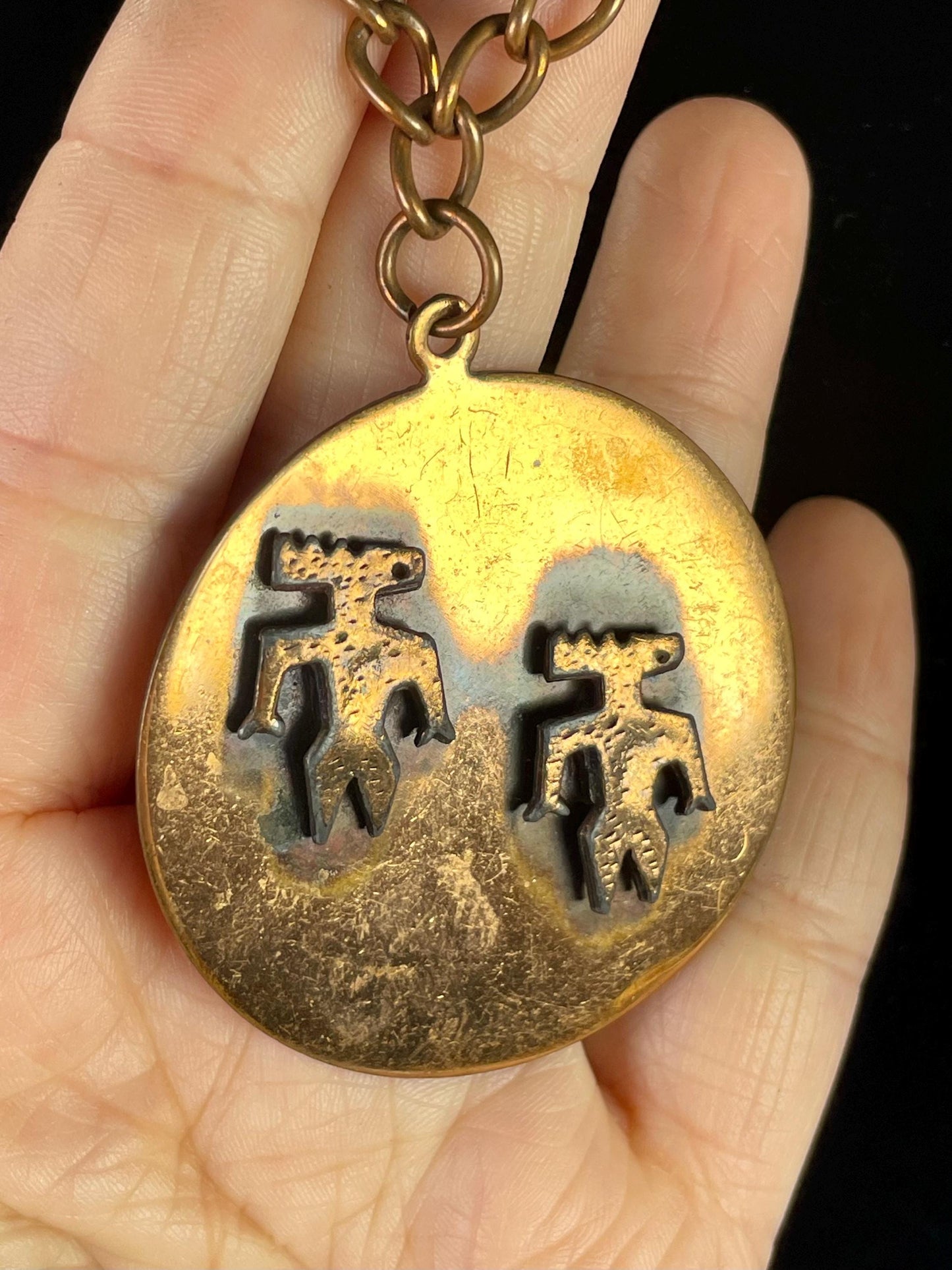 Lovely 2 inch Cooper pendant with chain  great gift