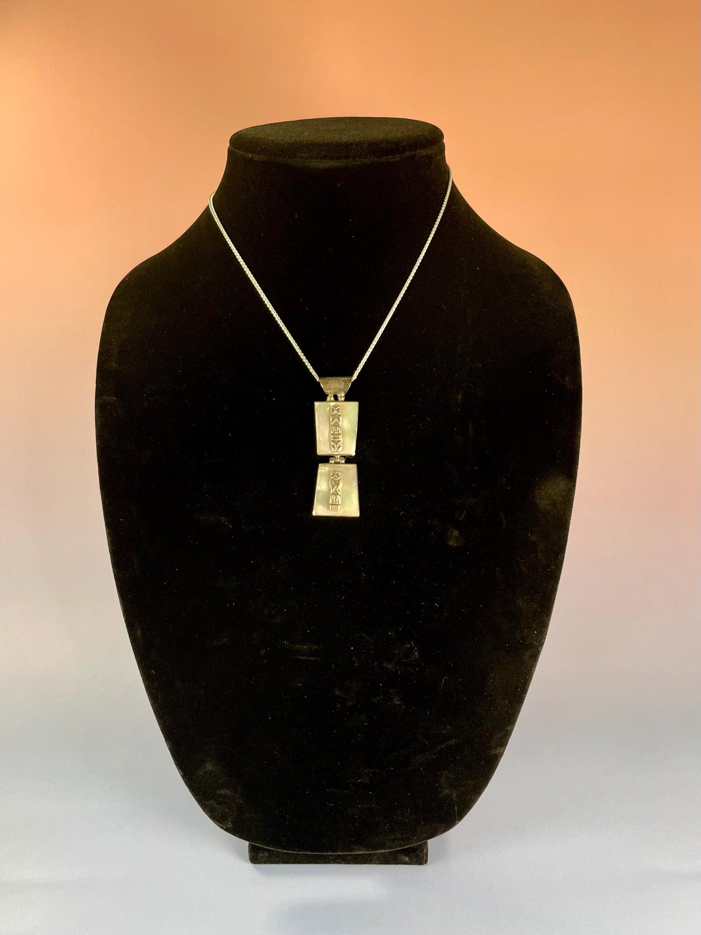 2.25 inch Indigenous First Nations Sterling and abalone necklace  amazing gift