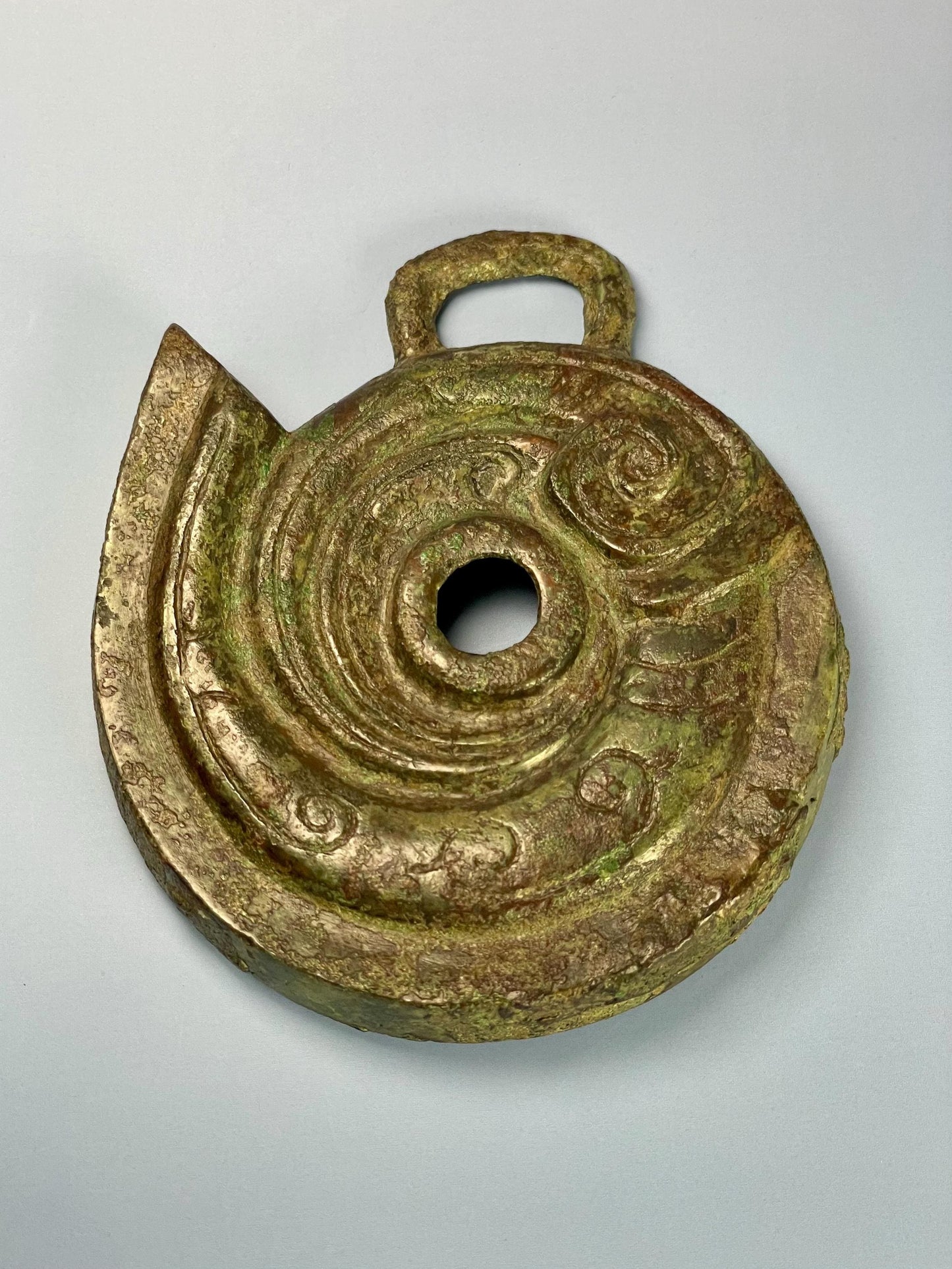 Unusual Large Old Bronze Pendant  wonderful Patina