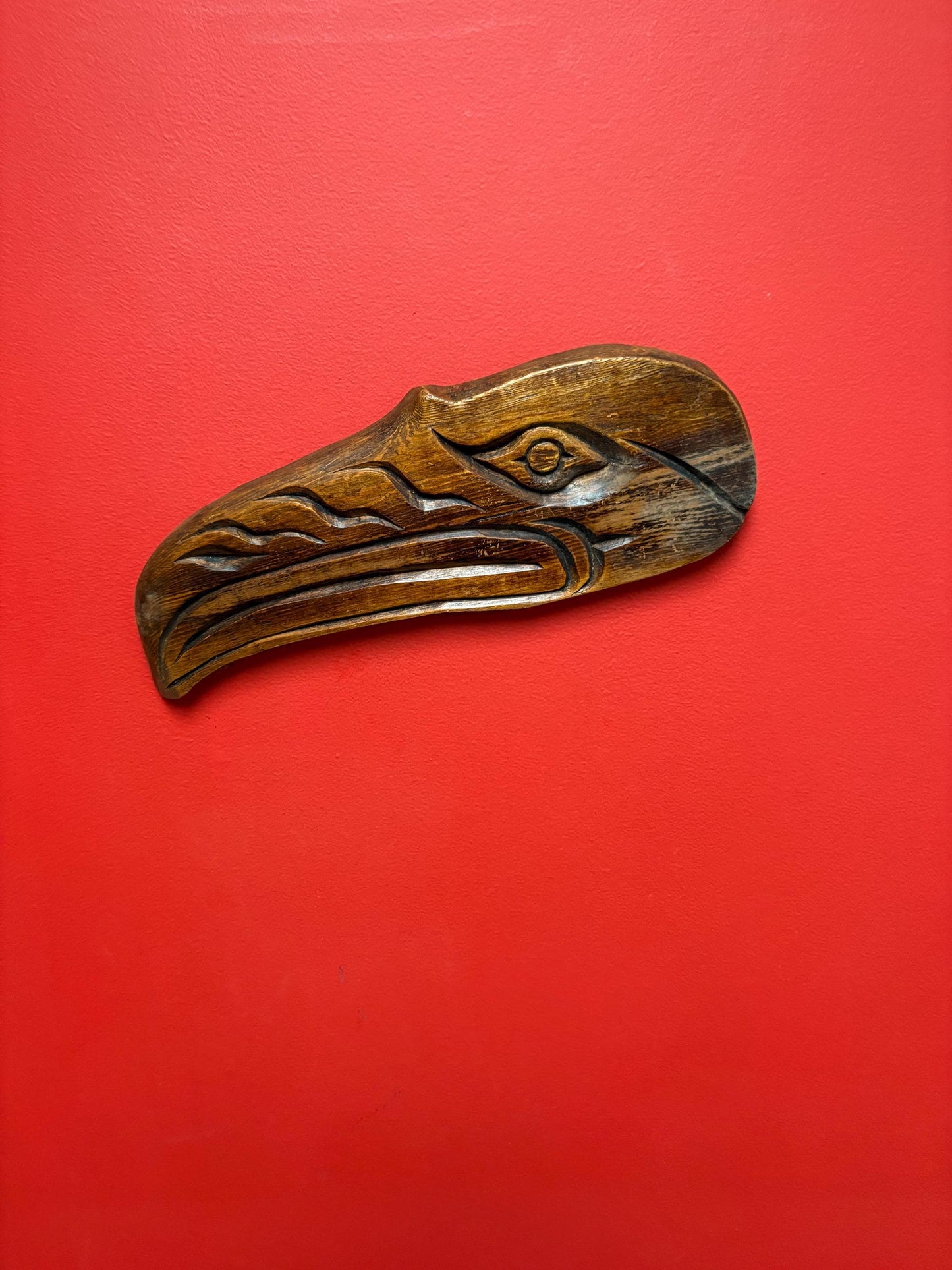 15 inch long high signed indigenous first nation Pacific north West Coast Eagle plaque - great value - ready to hang