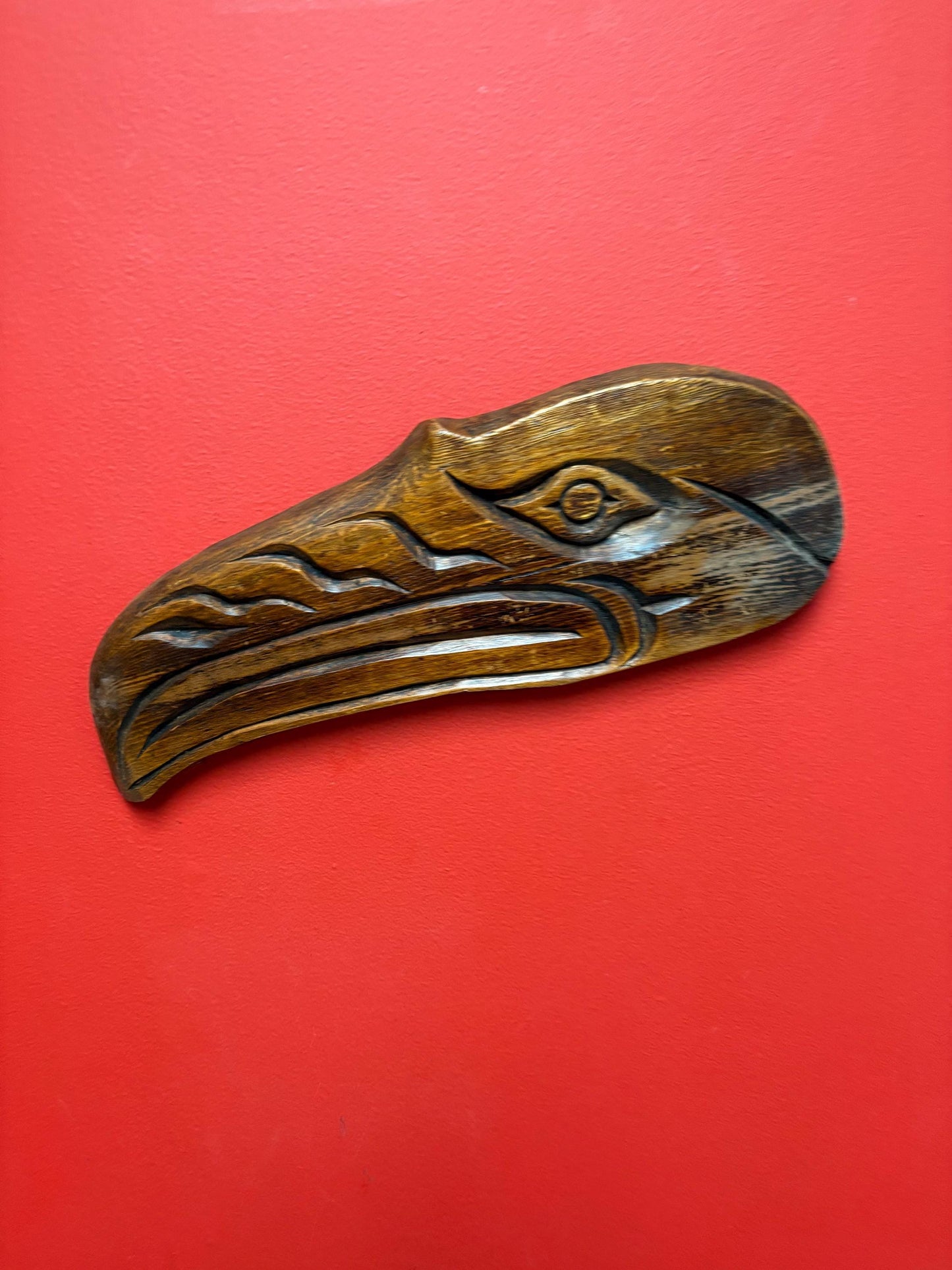 15 inch long high signed indigenous first nation Pacific north West Coast Eagle plaque - great value - ready to hang