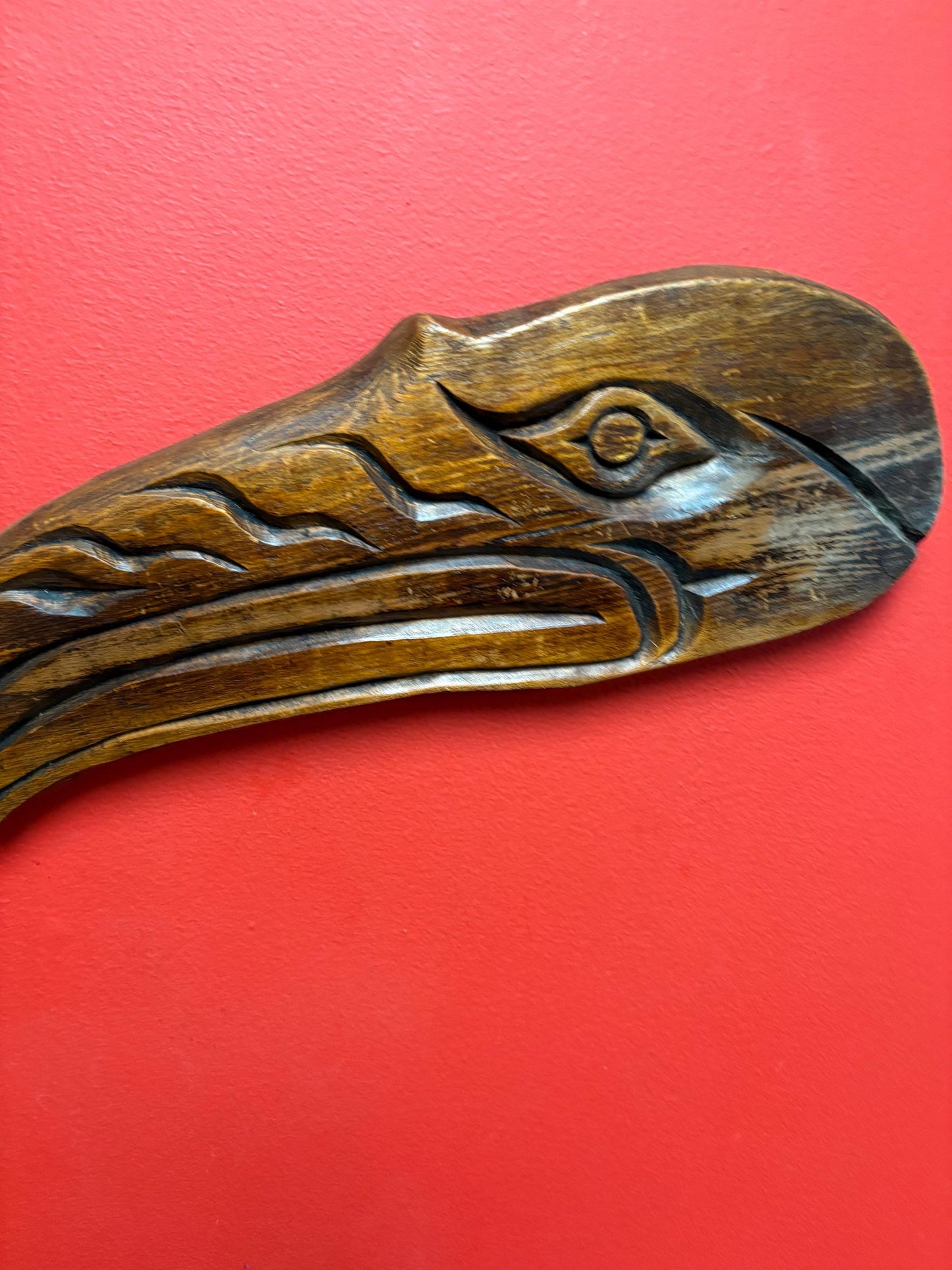 15 inch long high signed indigenous first nation Pacific north West Coast Eagle plaque - great value - ready to hang